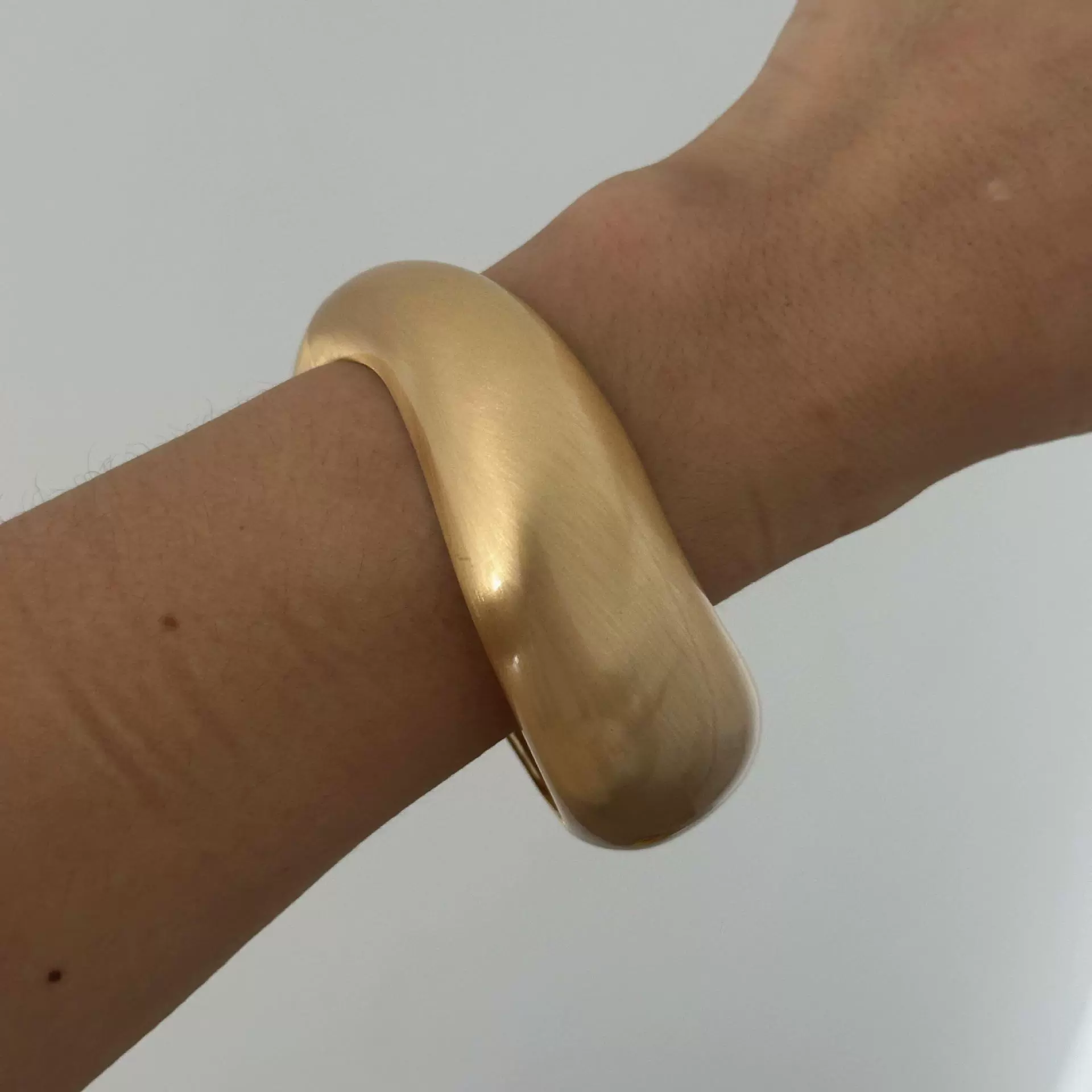 Bold Gold Tone Sculptural Cuff Bracelet