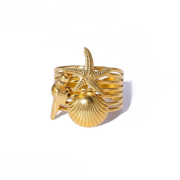 Coastal Charm Stackable Gold Ring
