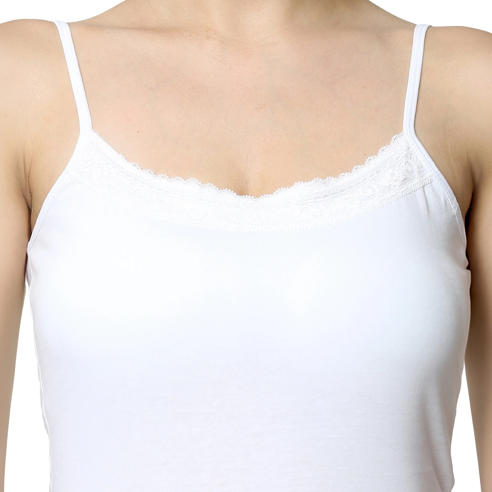 Contour Fit Round Neck Short Length Lace Camisole - Image 3