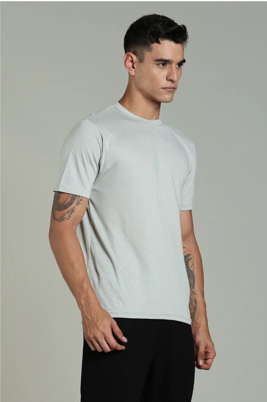 Men Grey Cotton Regular T-Shirt - Image 5