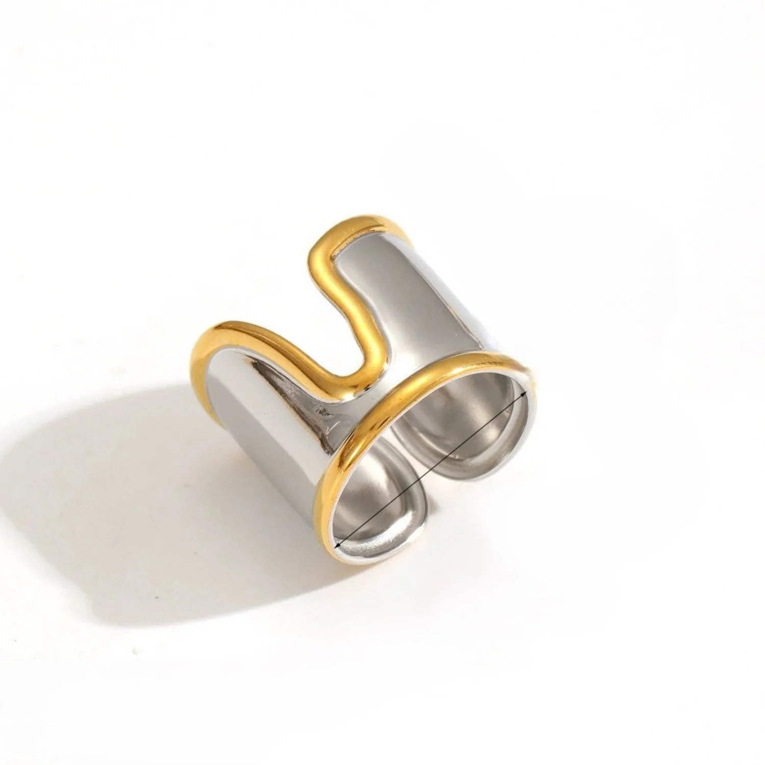 Dual Tone Adjustable Wave Ring
