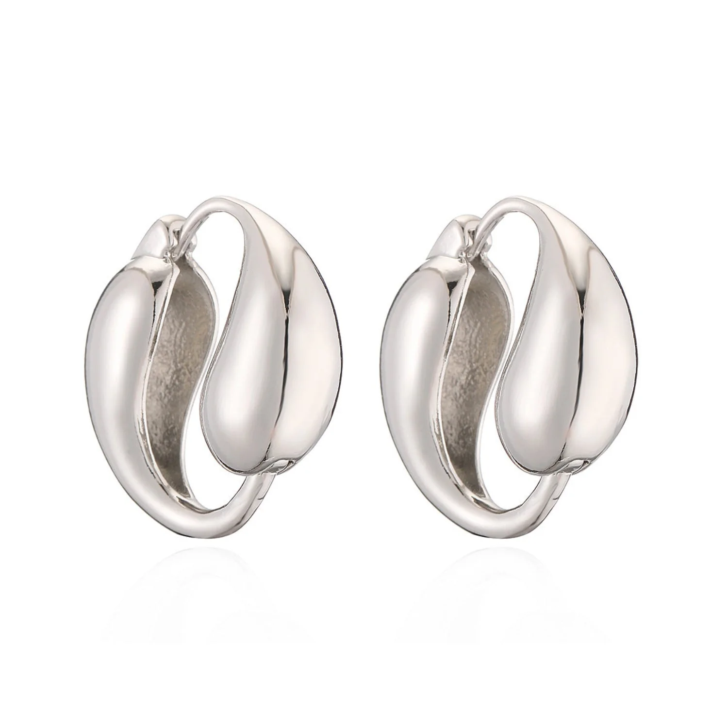 Dual Water Droplet Circulation Alloy Hoop Earring