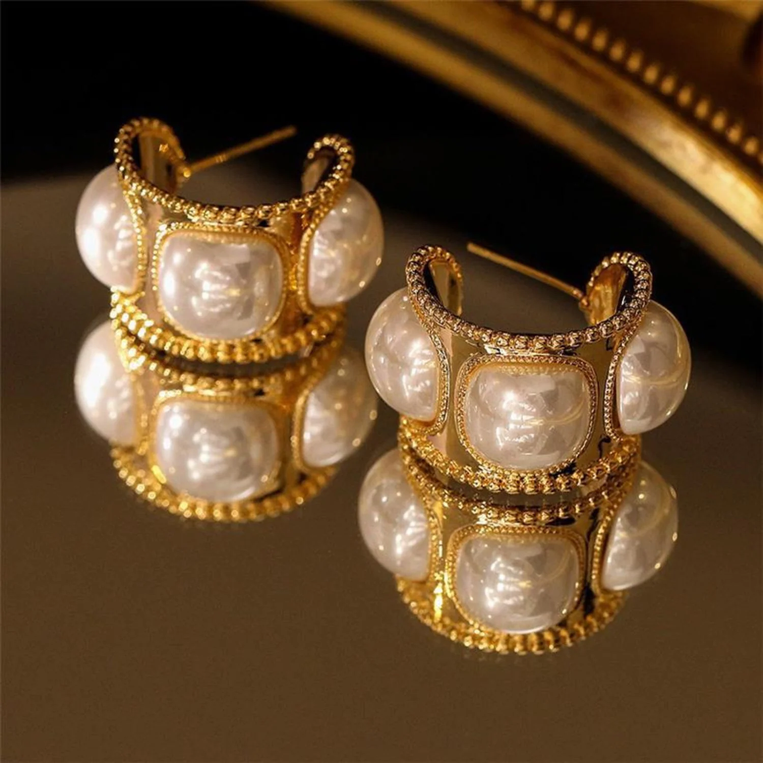Enigmatic Luxury Pearl Fusion Hoop Earring