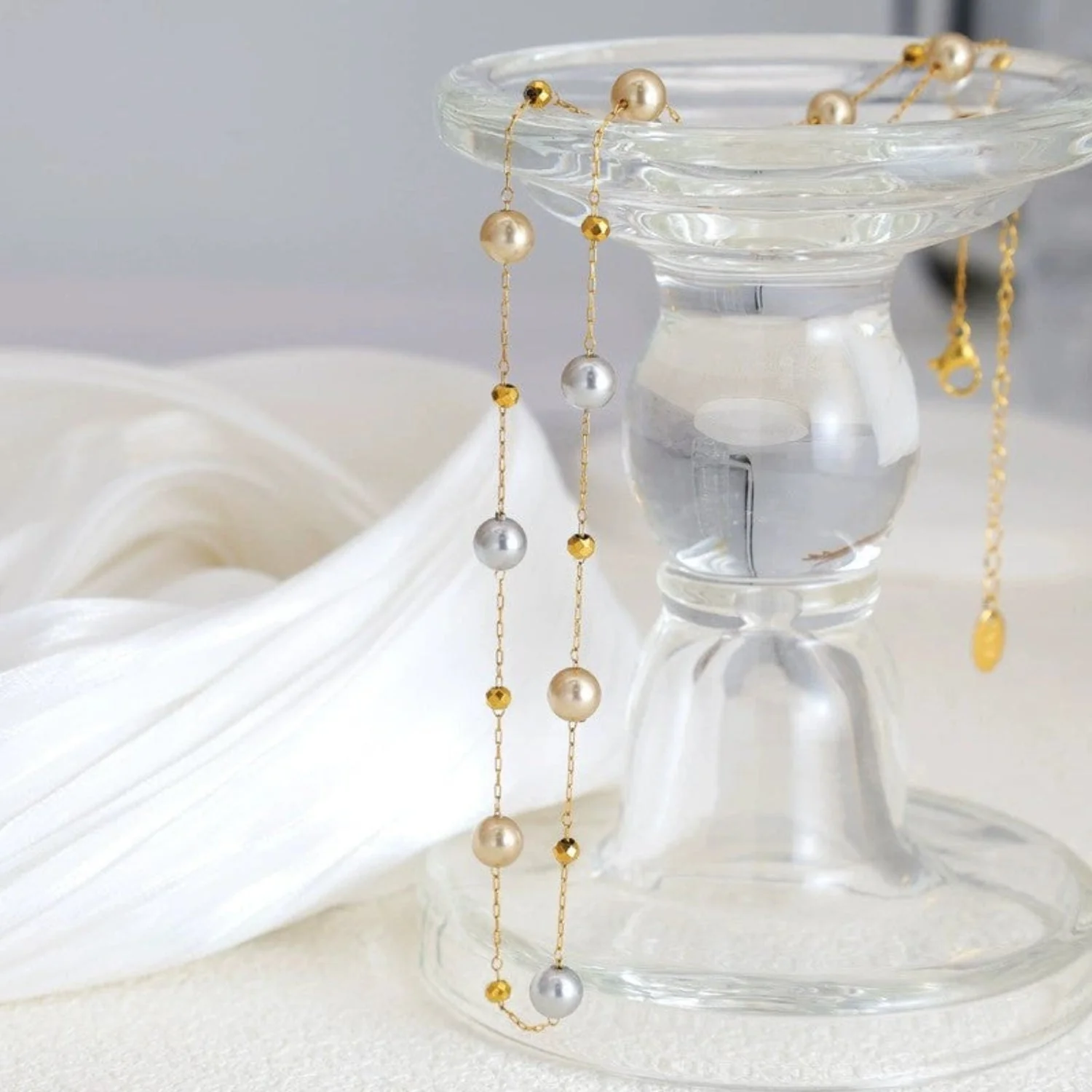 Golden Harmony Beaded Necklace