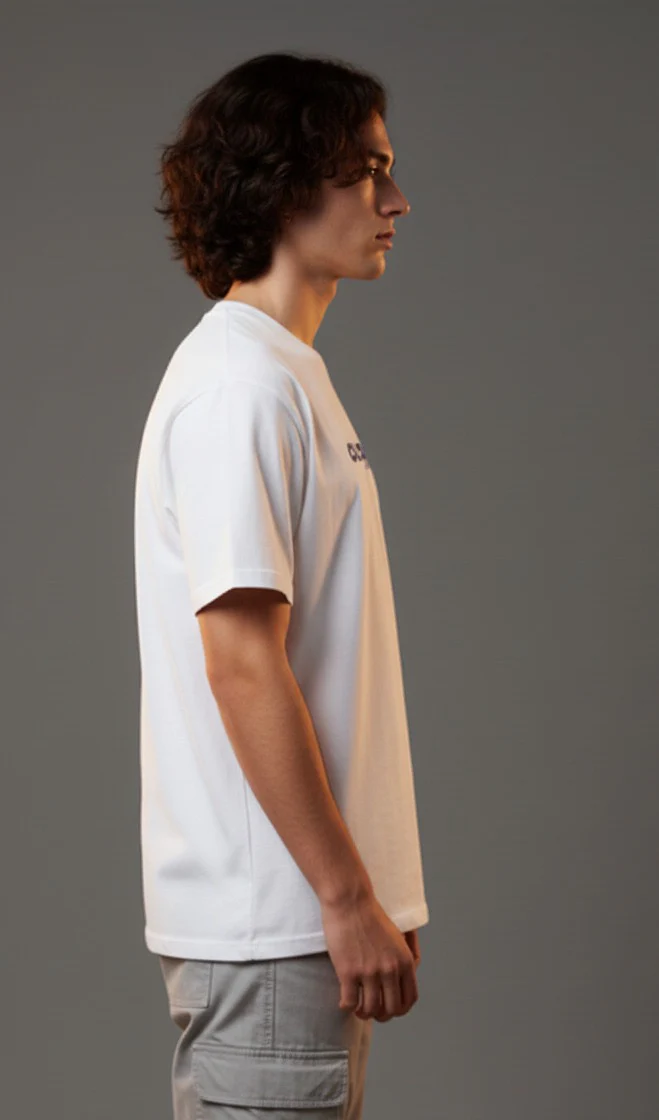 Men White Graphic Cotton Oversized T-Shirt - Image 6