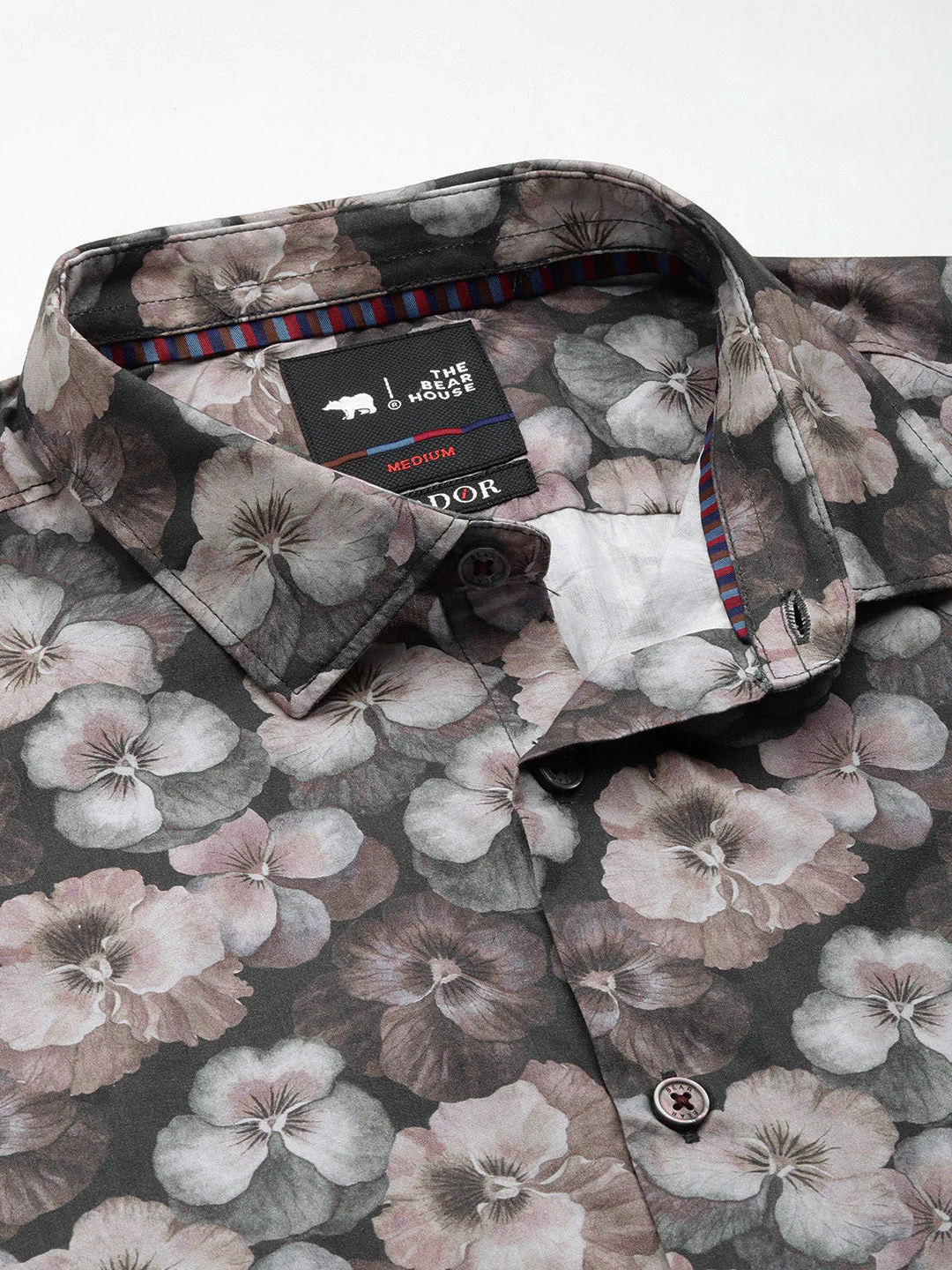 Men Ardor Edition Brown Floral Printed Slim Fit Party Shirt - Image 2