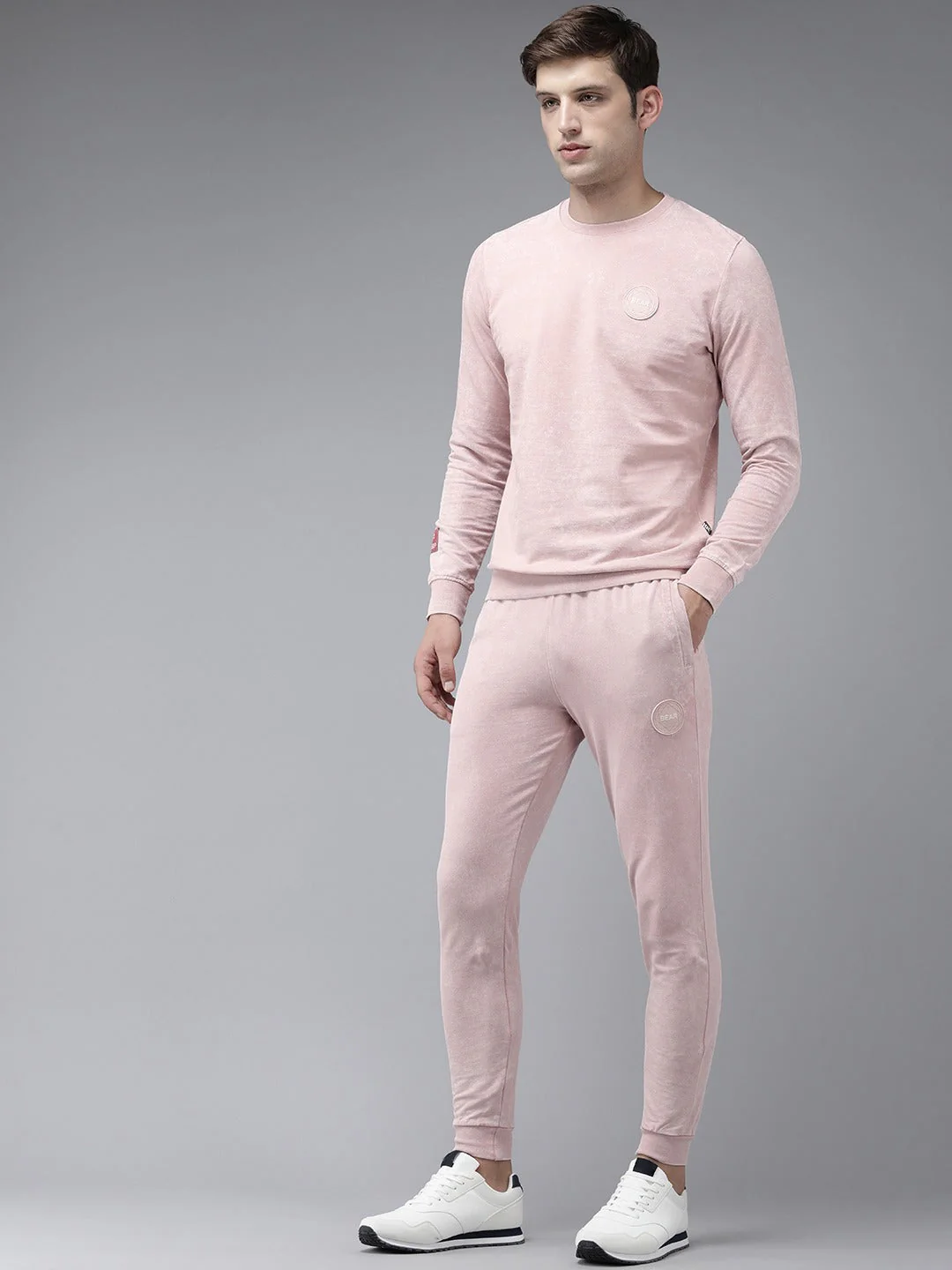 Men Ardor Edition Pink Washed Pure Cotton Tracksuit