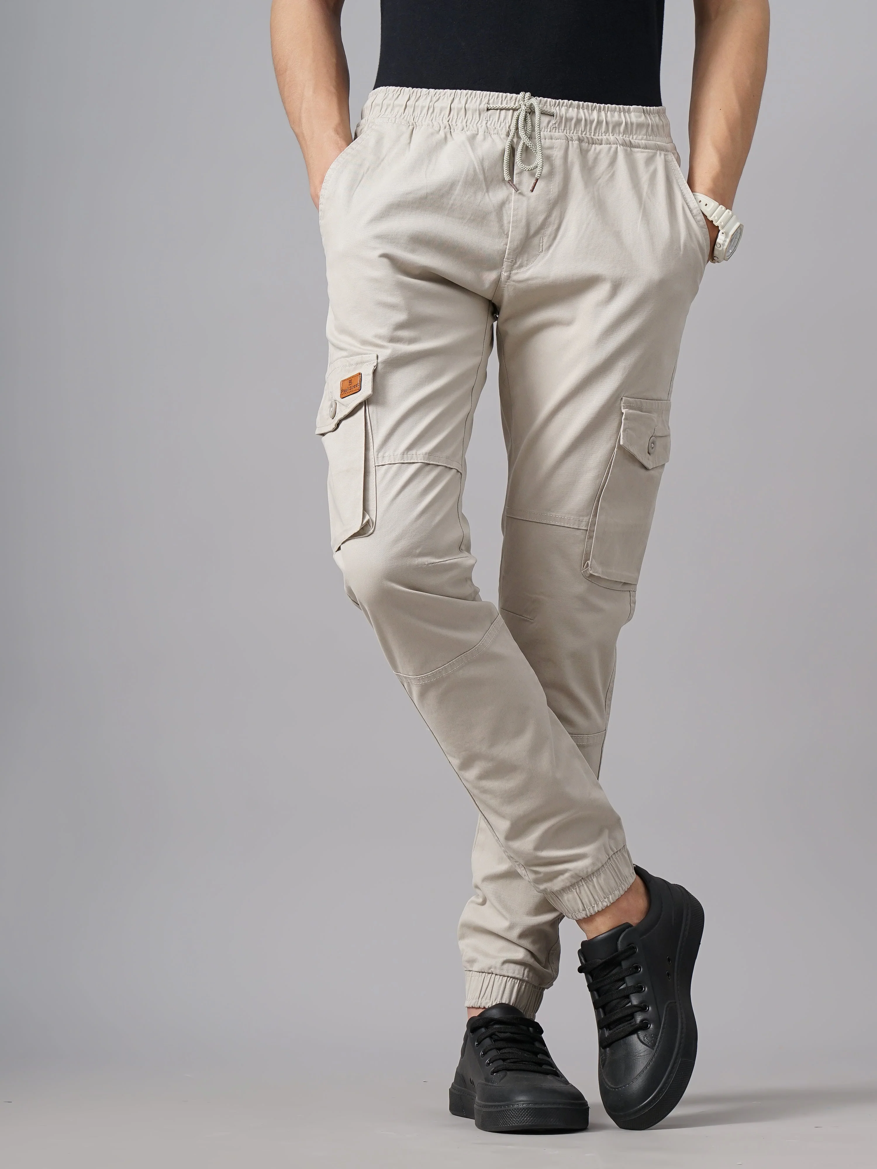 Men Aslope Beige Cargo Pant