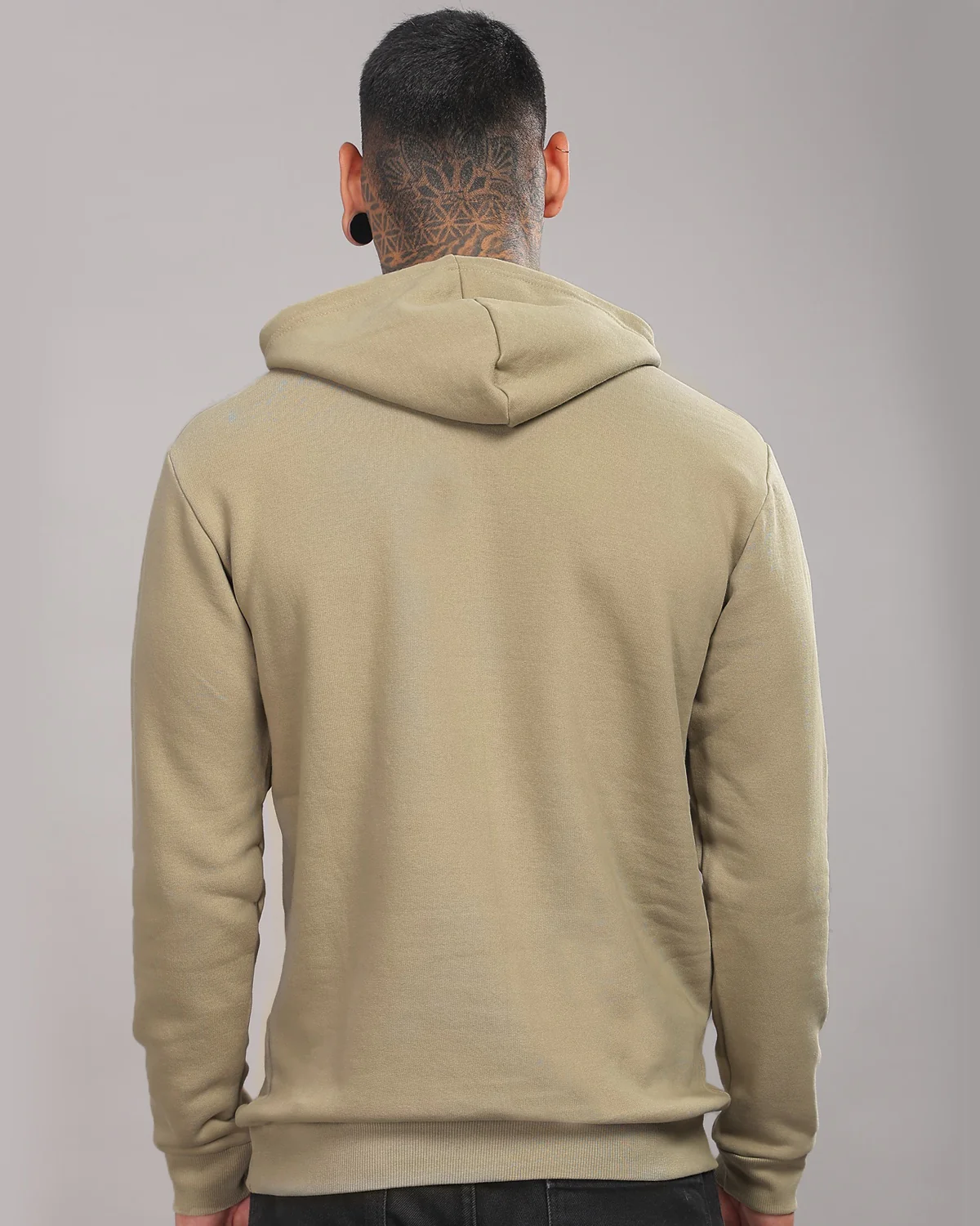 Men Beige Printed Hoodie - Image 4