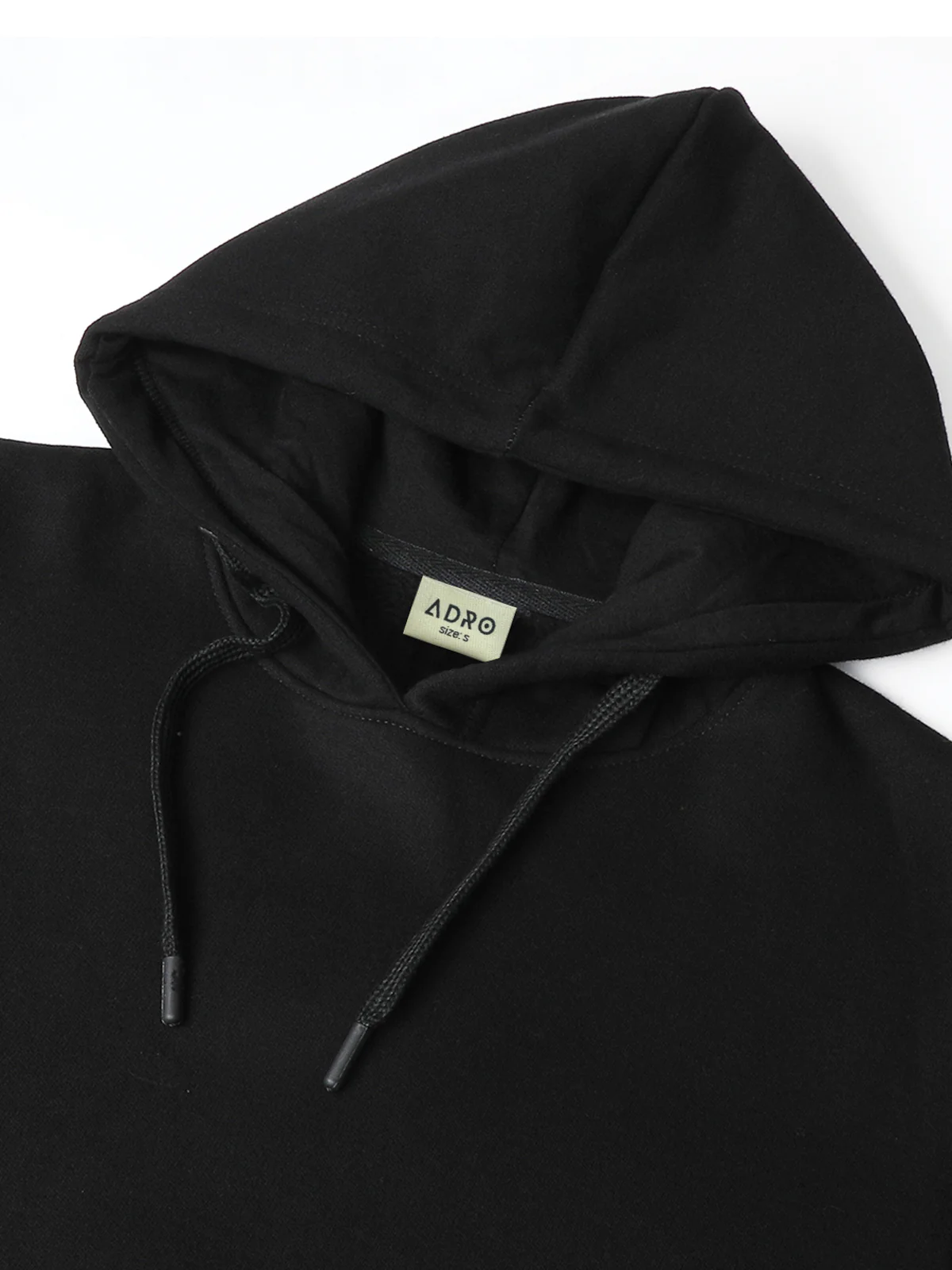 Men Black Cotton Fleece Hoodie - Image 5