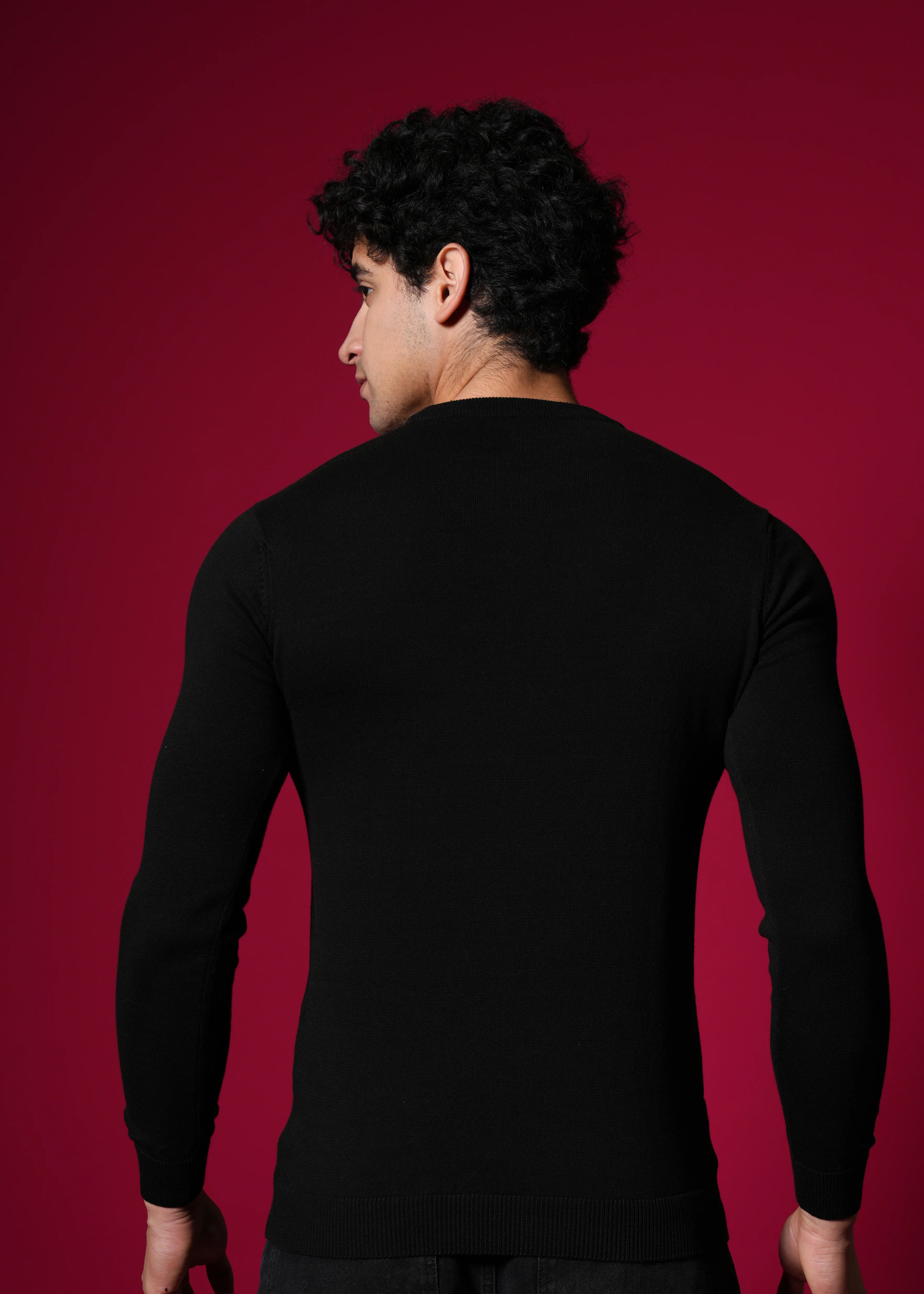Men Black Cotton Sweatshirt - Image 6
