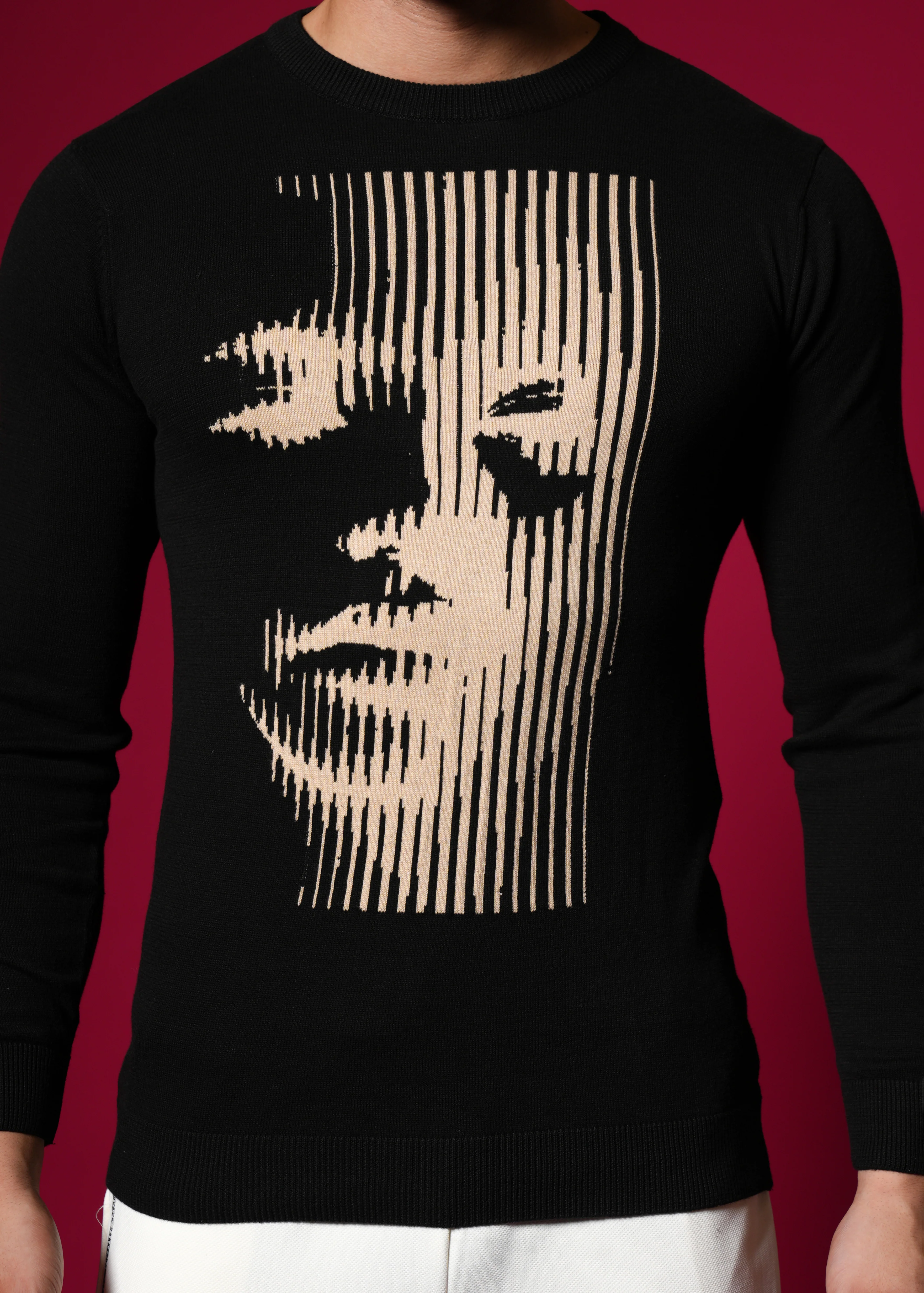 Men Black Cotton Sweatshirt - Image 3