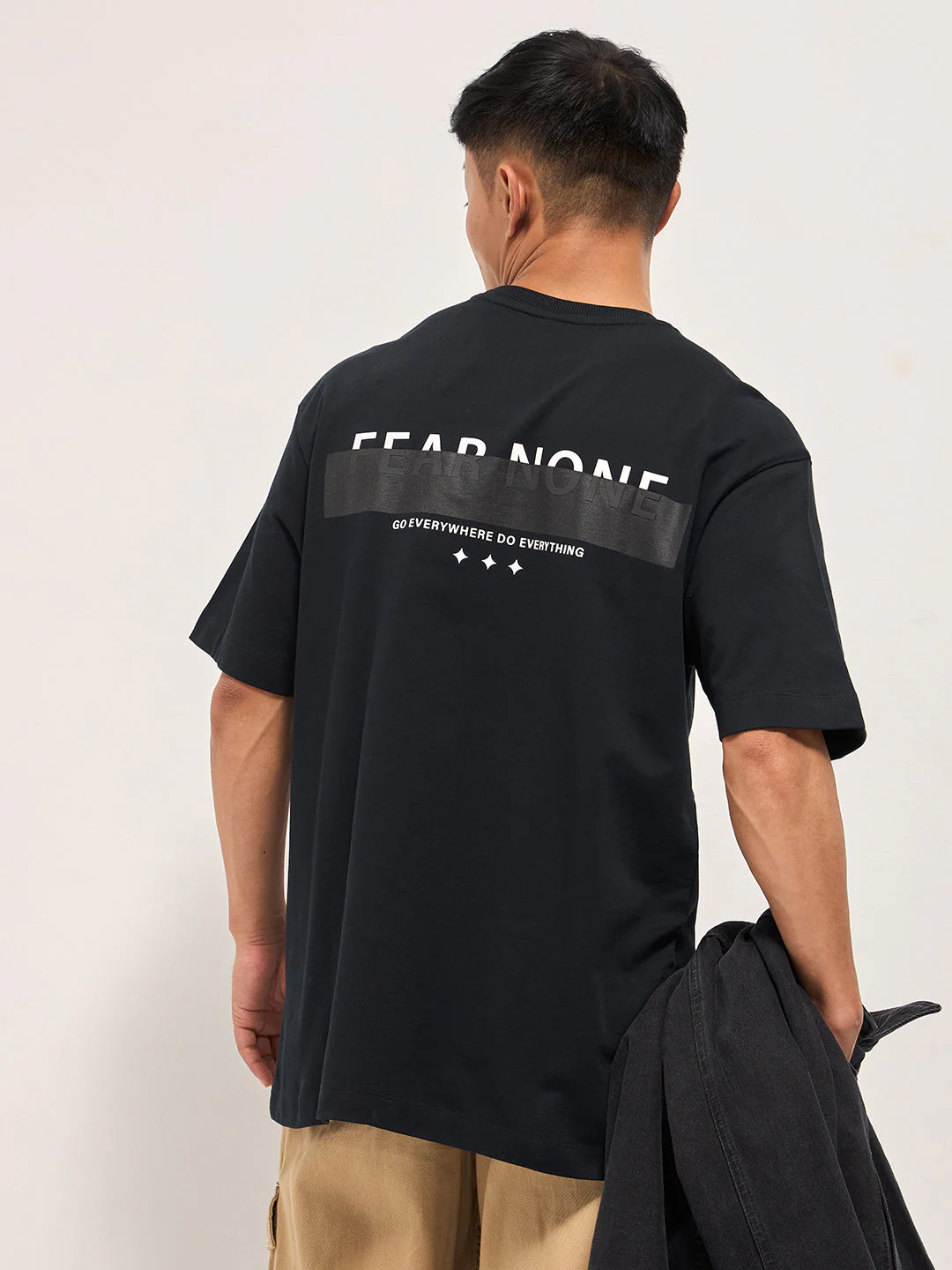 Men Black Oversized Graphic T-Shirt
