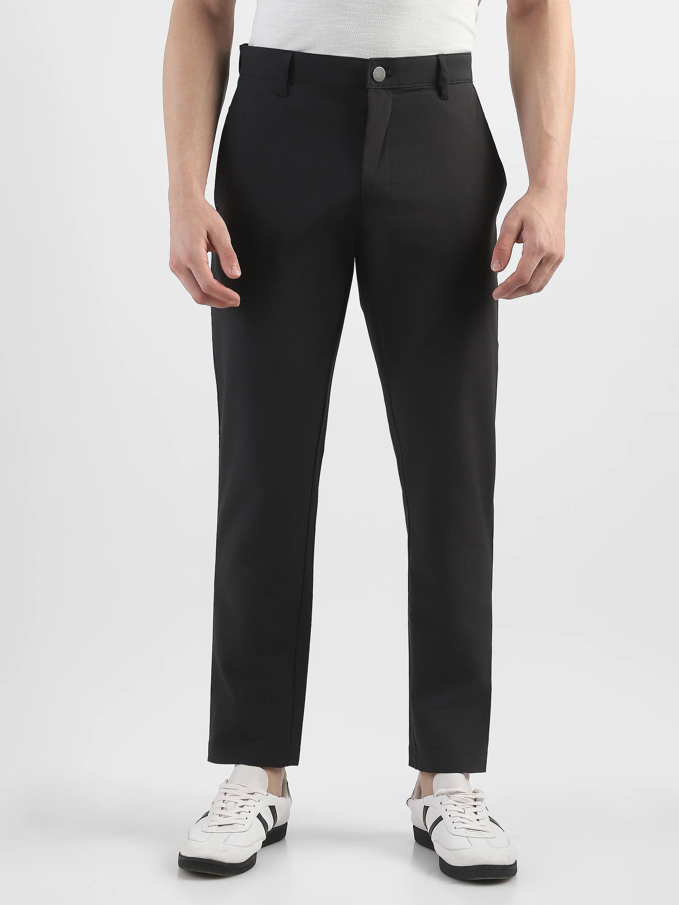Men Black Slim Fit Formal Trouser