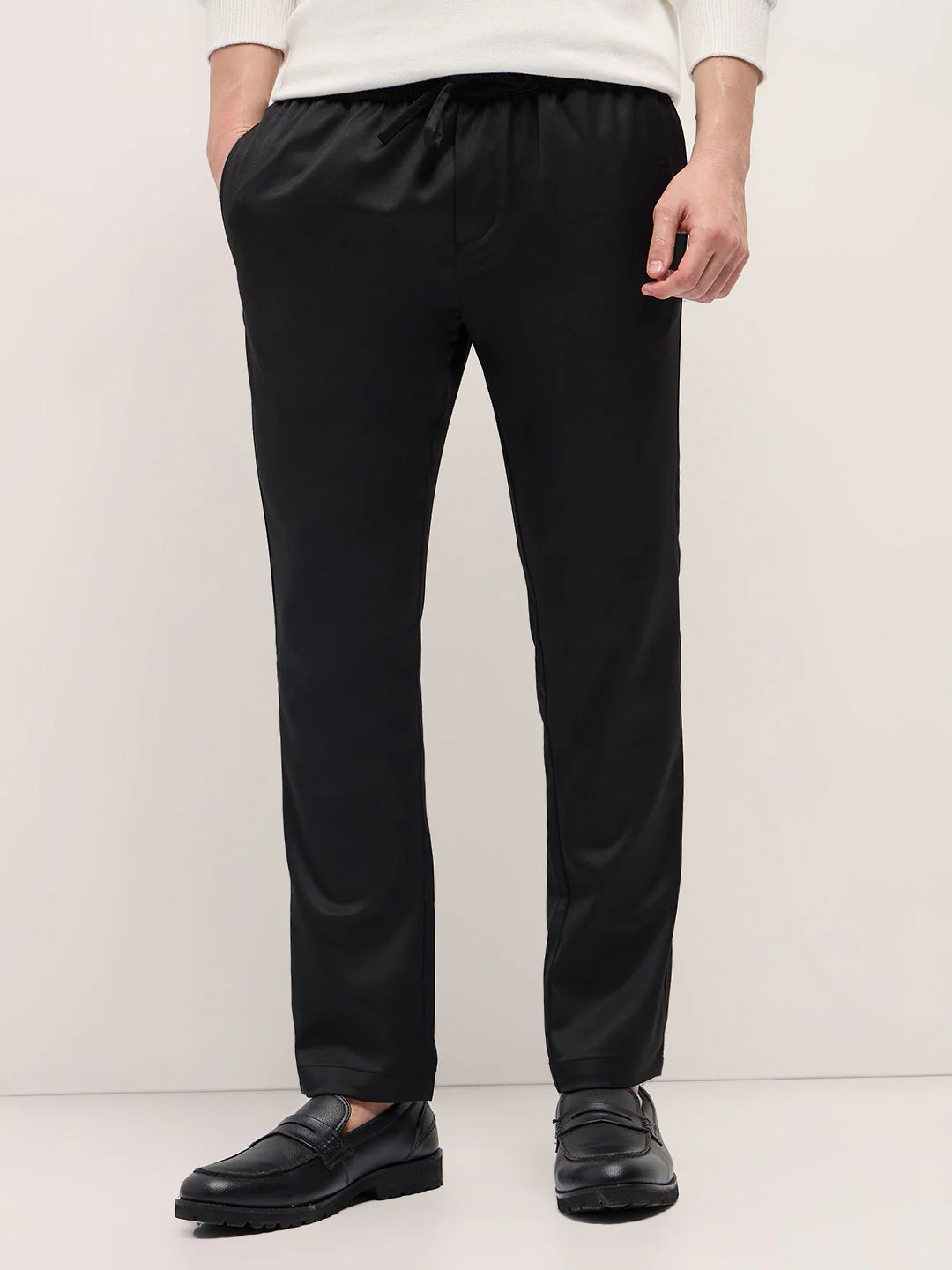 Men Black Slim Fit Formal Trouser