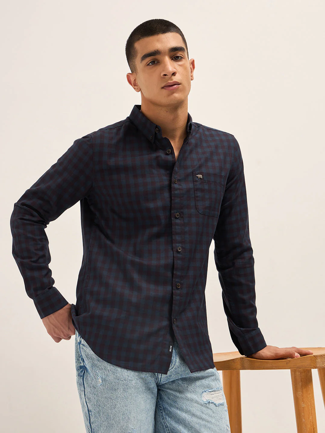 Men Blue Casual Shirt