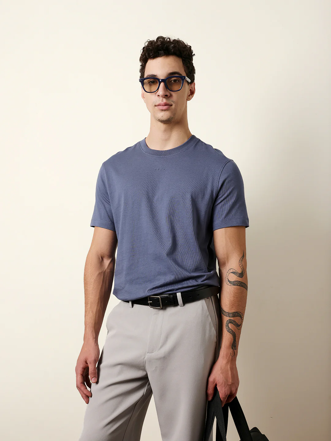 Men Blue Half Sleeve Regular T-Shirt