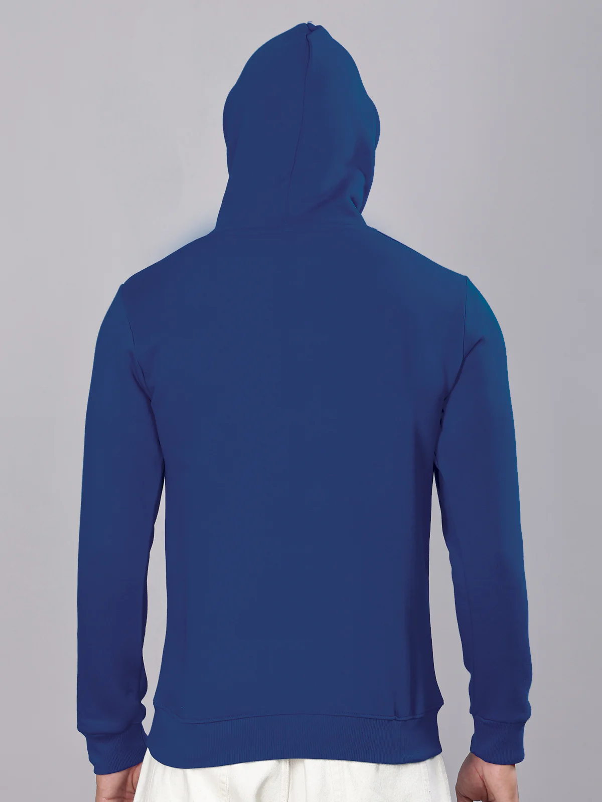 Men Blue Printed Hoodie - Image 2