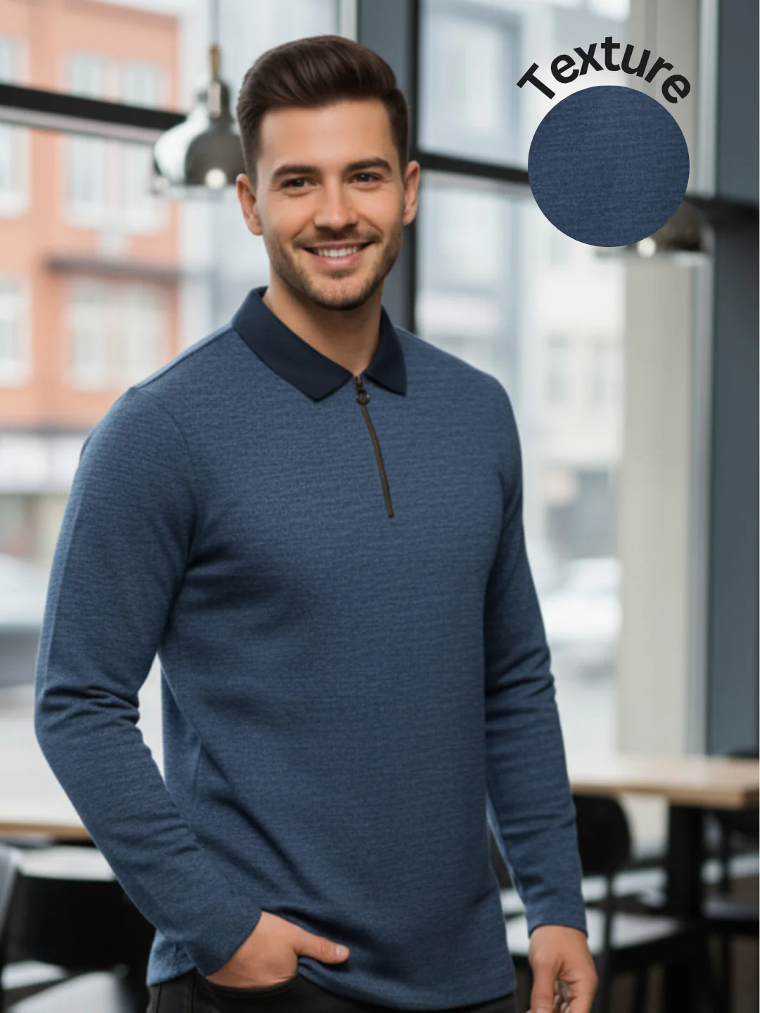 Men Blue Semi-Formal Wear T-Shirt
