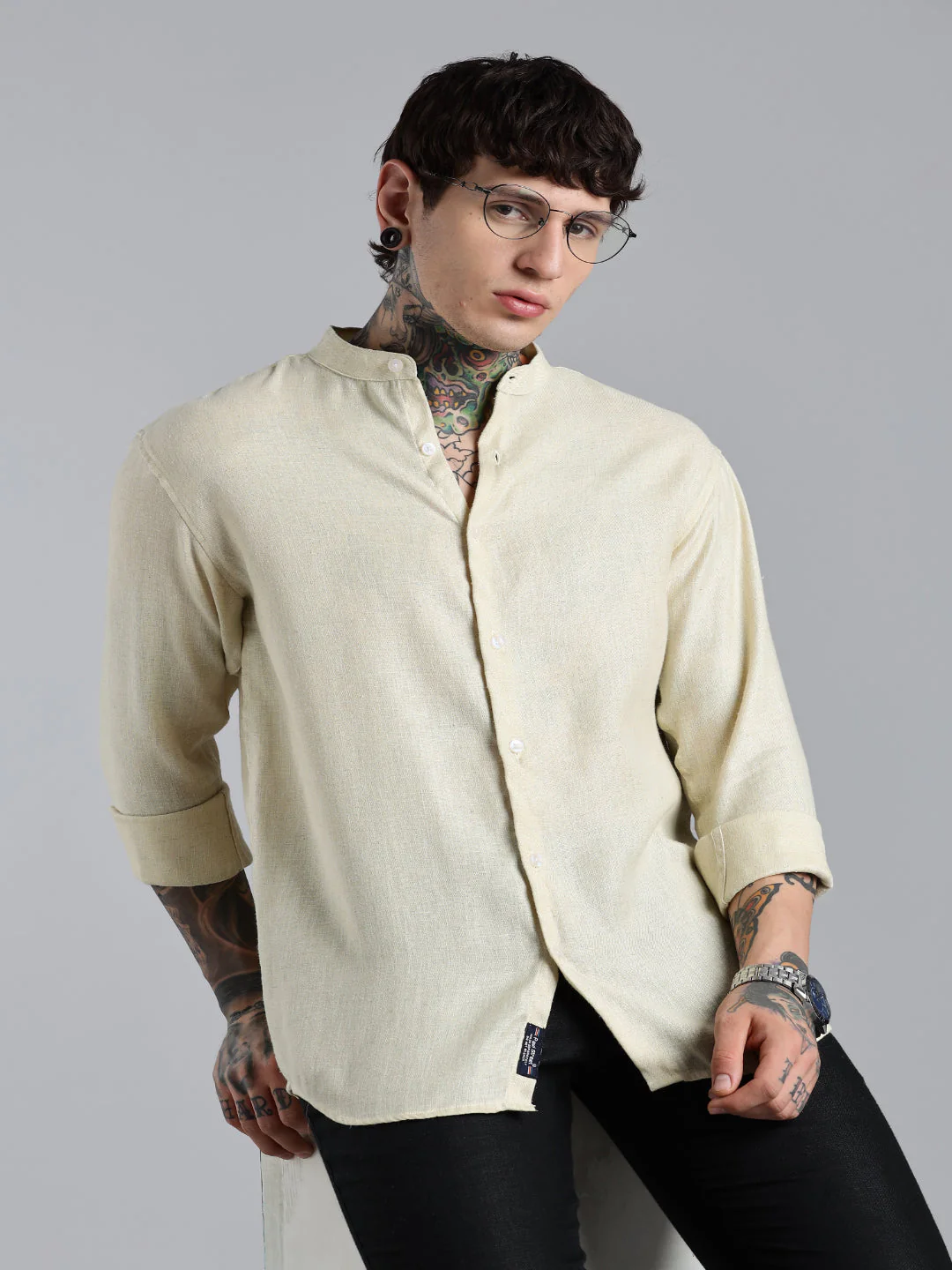Men Breezy Yellow Linen Shirt