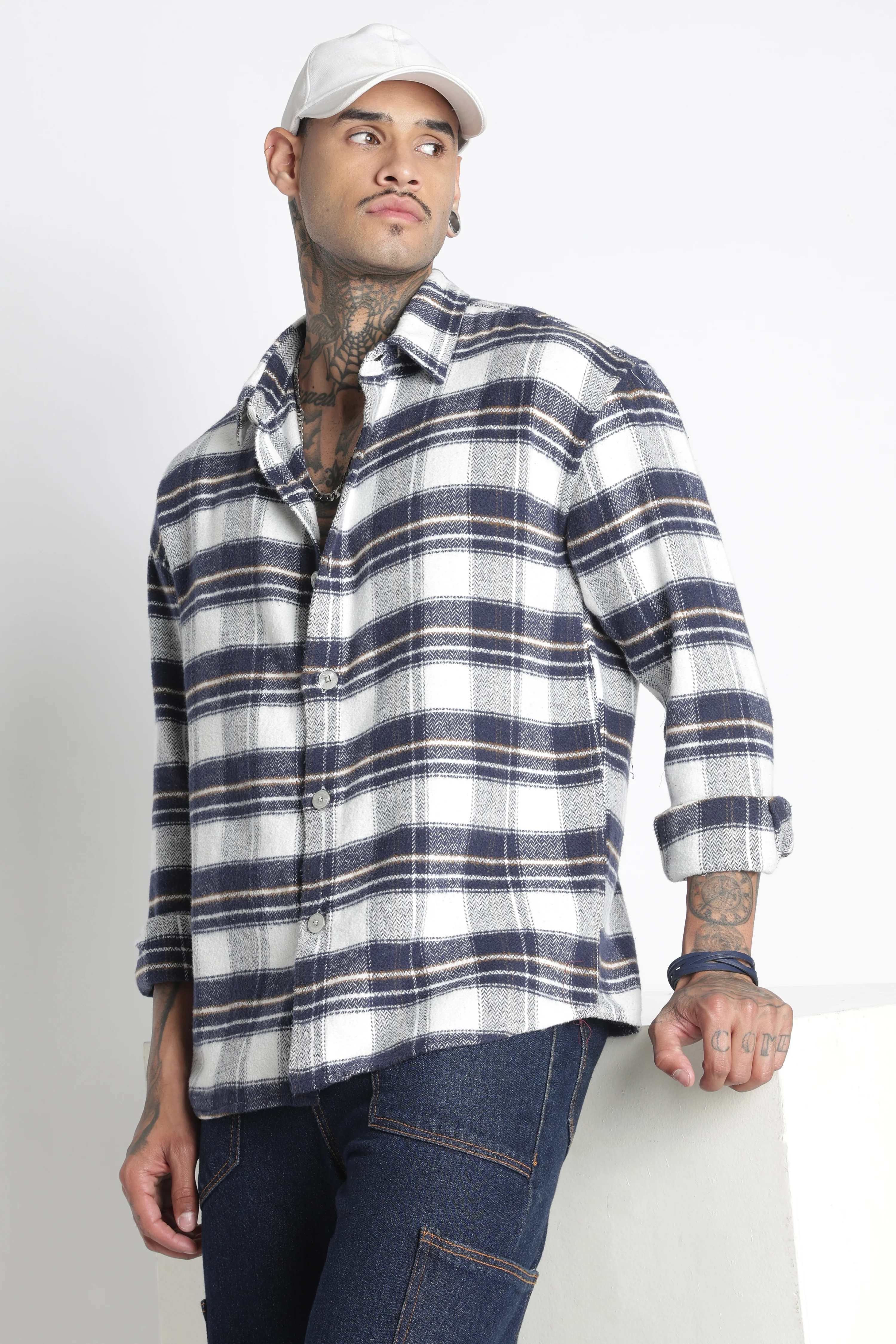 Men Brushed Check Shirt