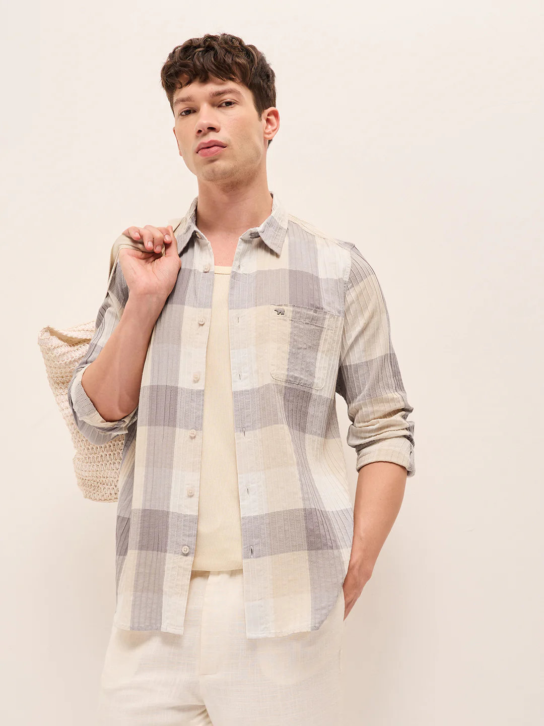Men Buffalo Checks Casual Shirt