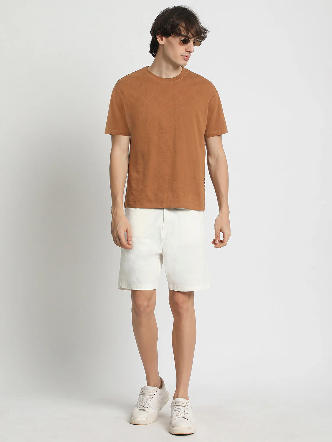 Men Burnt Orange Crew Neck T-Shirt - Image 5