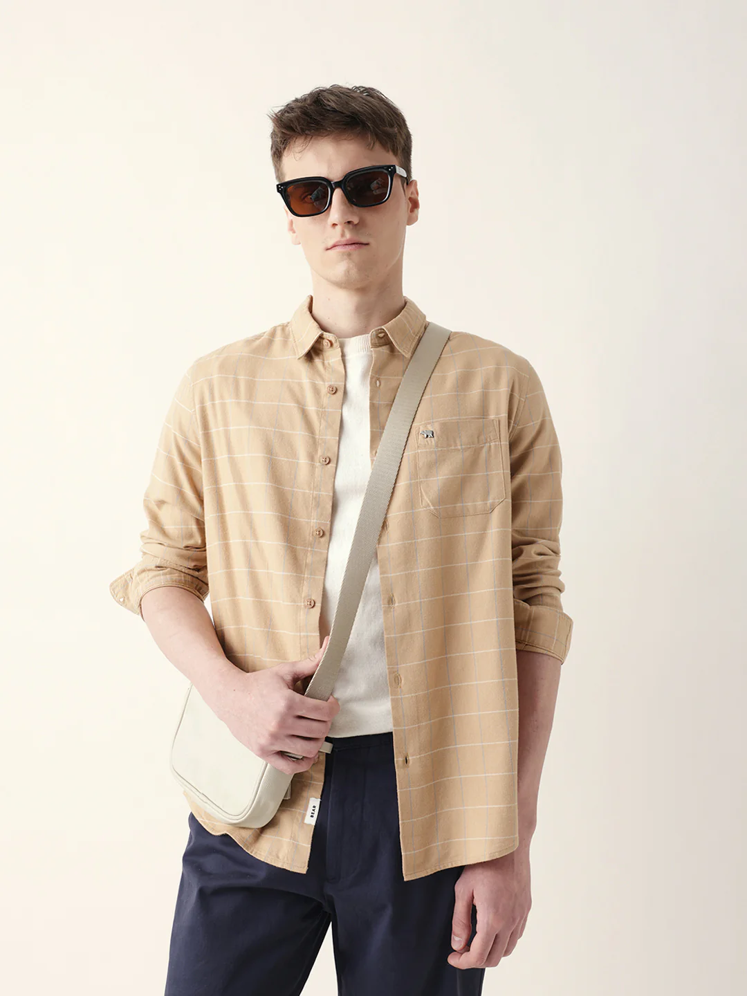 Men Casual Plaid Button-Down Shirt