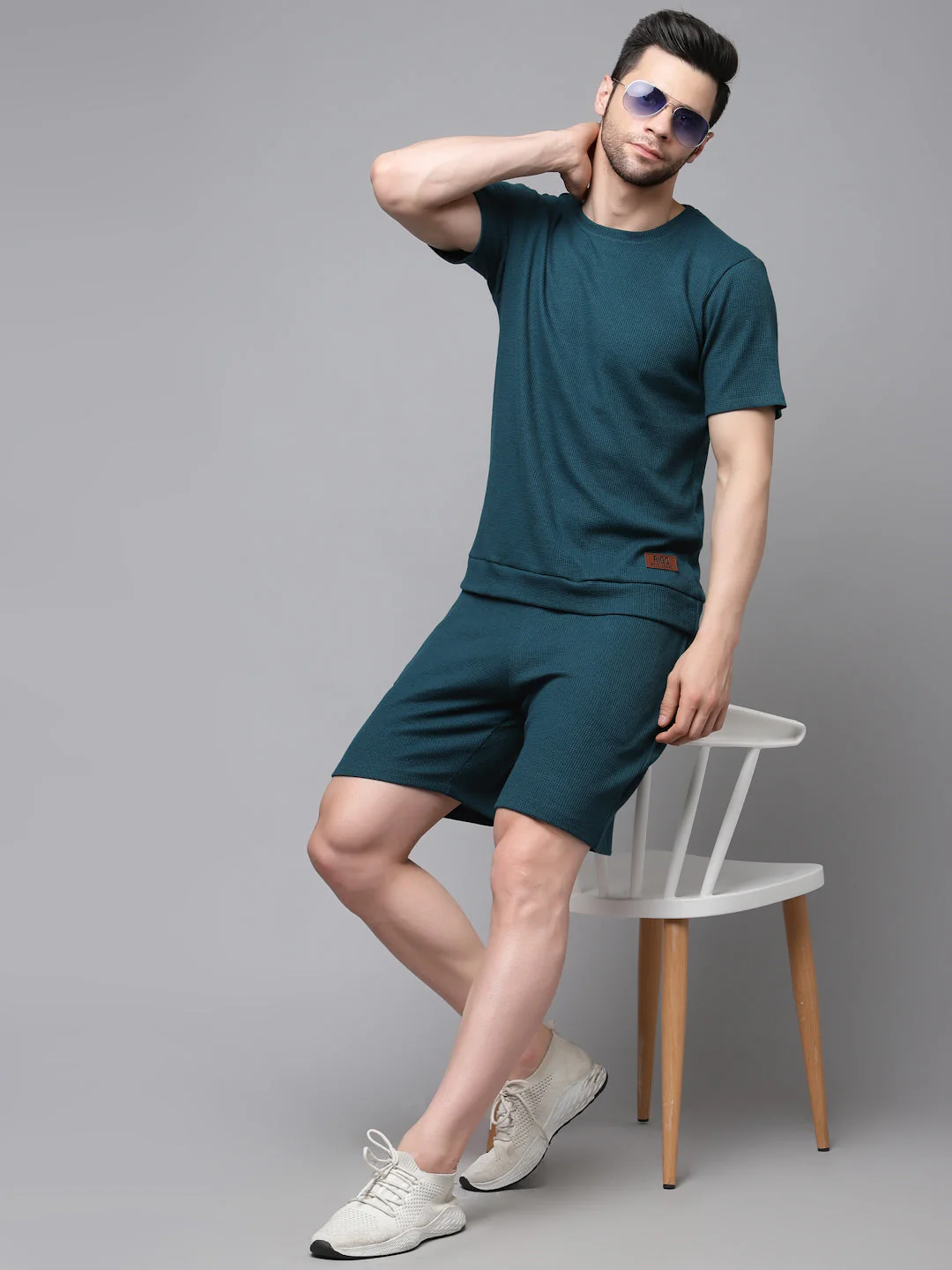 Men Casual Waffle Co-ords Set