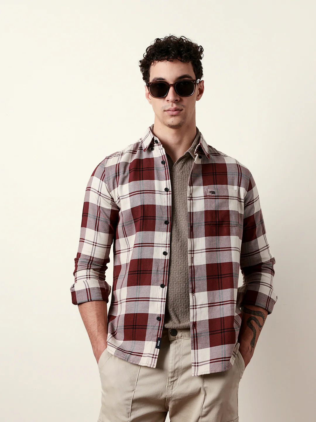 Men Checked Casual Full-Sleeve Shirt