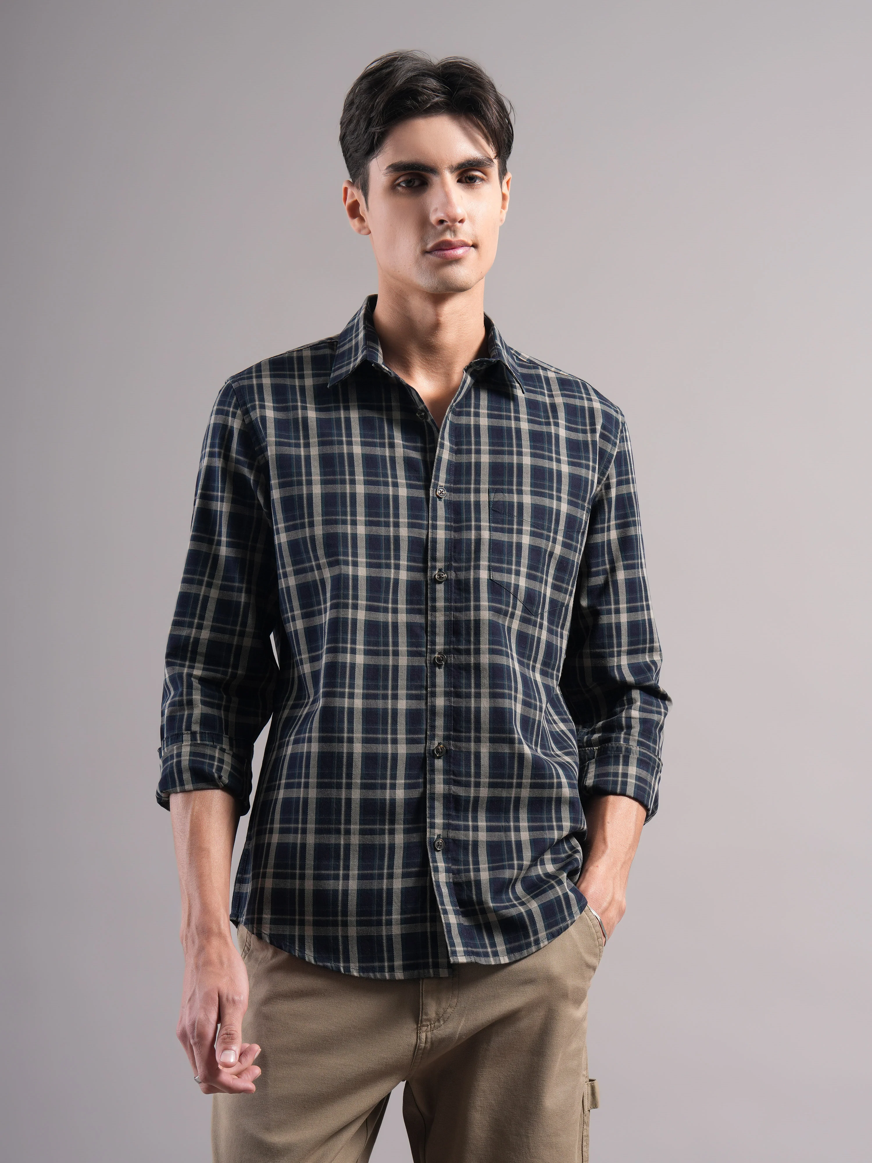 Men Cotton Checked Shirts