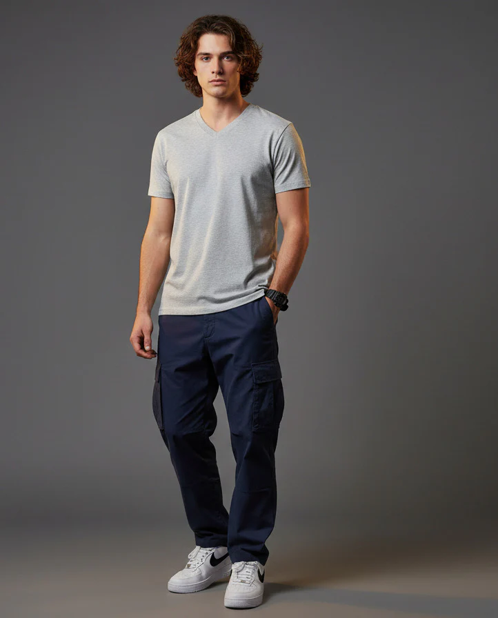 Men Cotton V-Neck T-Shirt Pack of 4 - Image 4