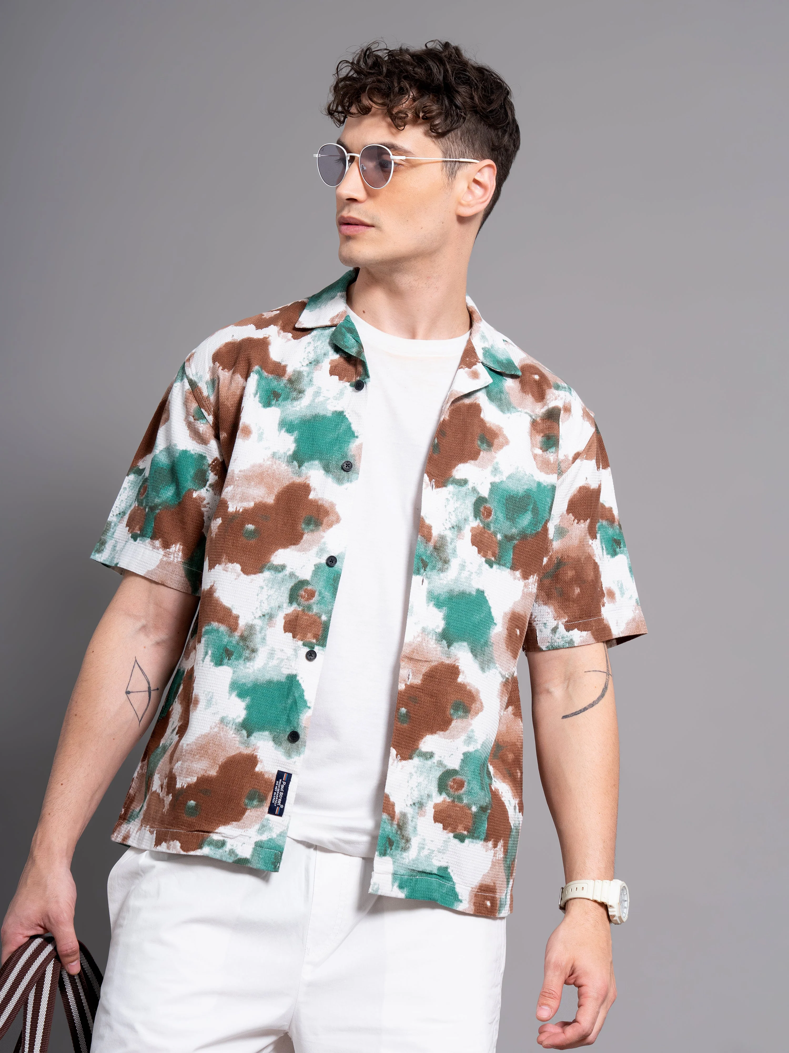 Men Derry Green Waffle shirt
