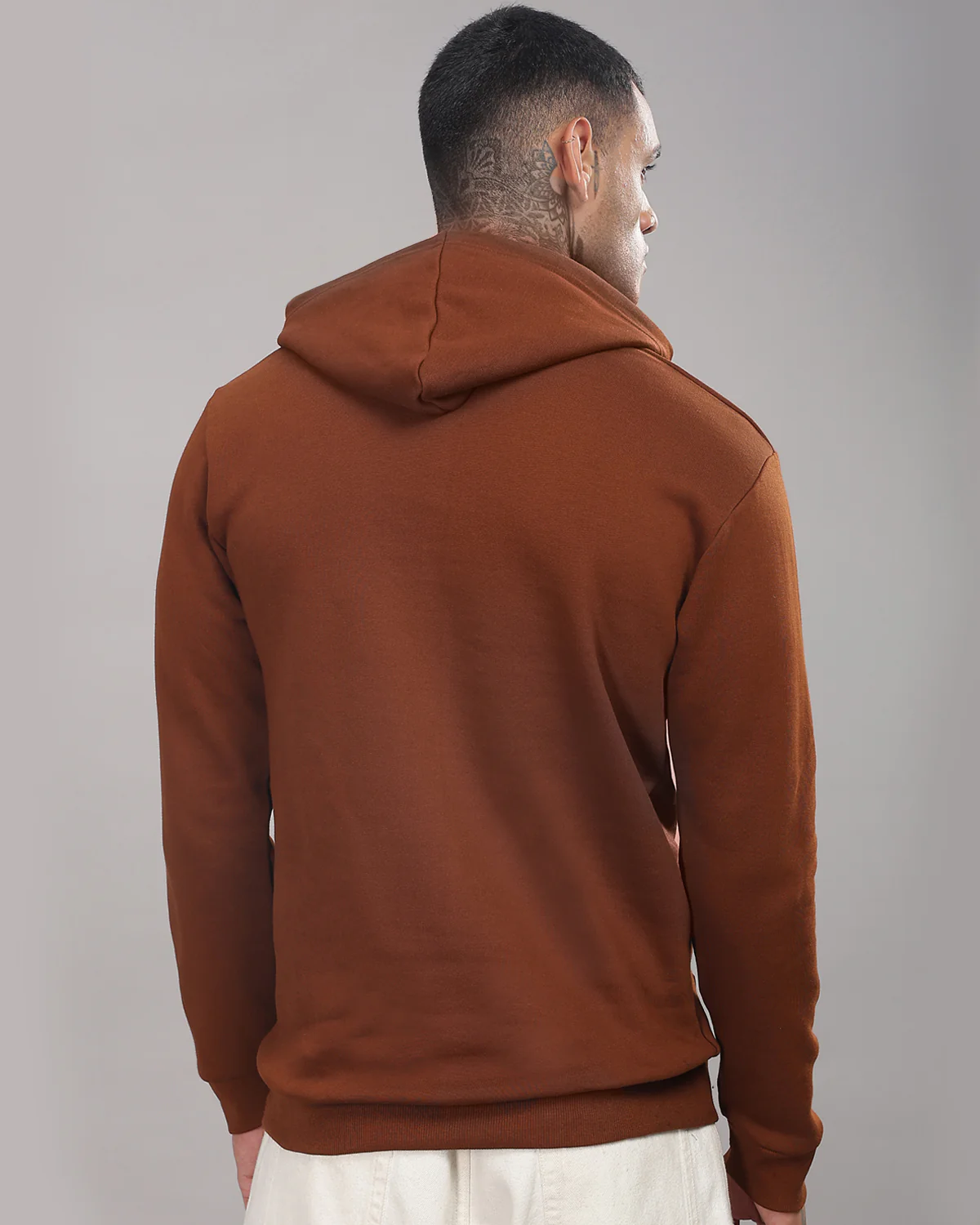 Men Brown Long Lasting Printed Hoodie - Image 4