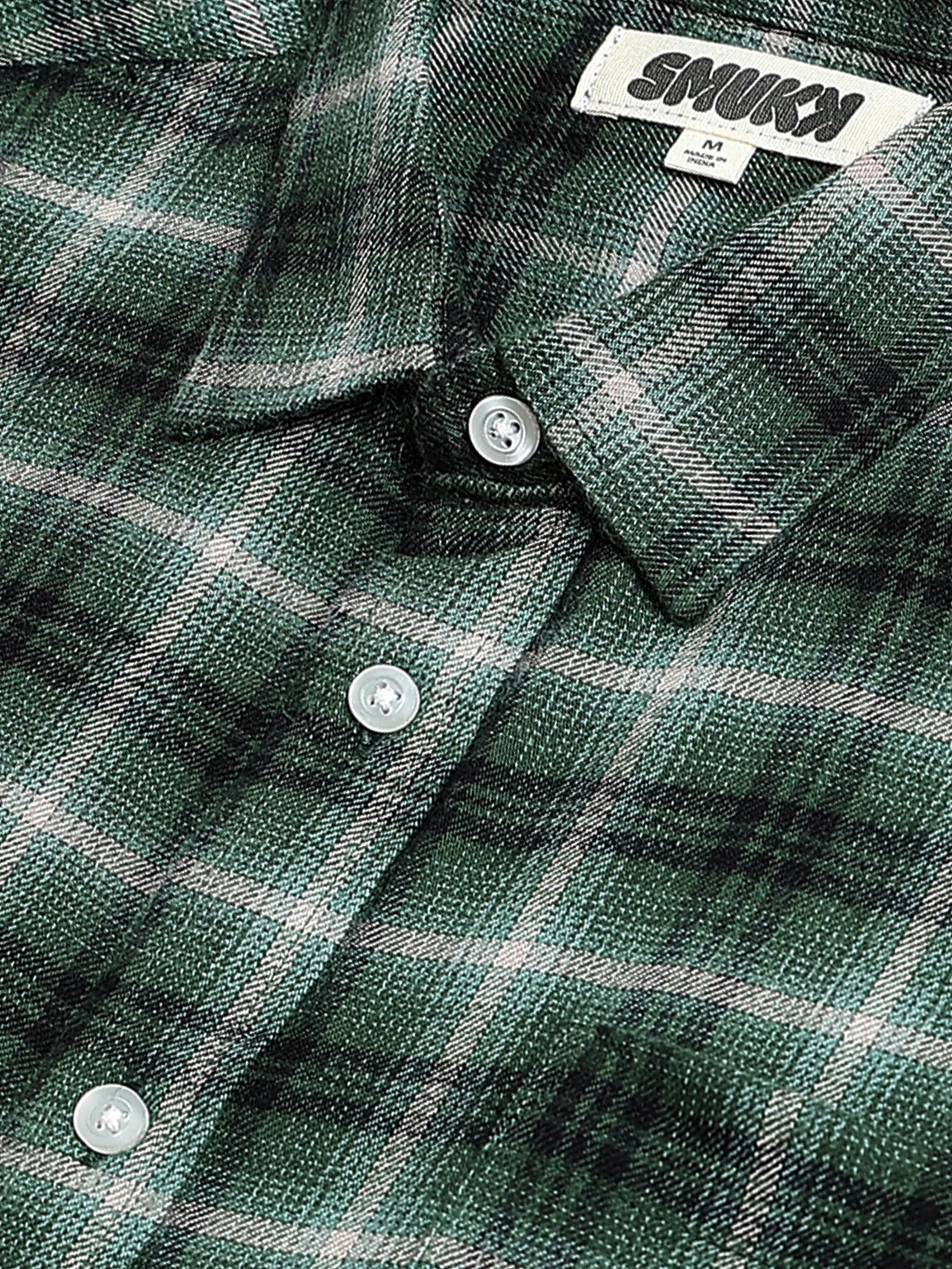 Men Green Check Shirt - Image 4
