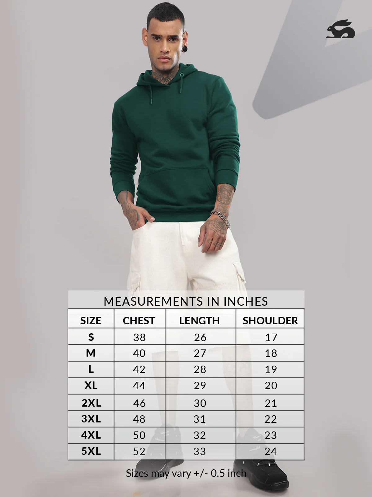 Men Green Cotton Fleece Printed Hoodie - Image 6