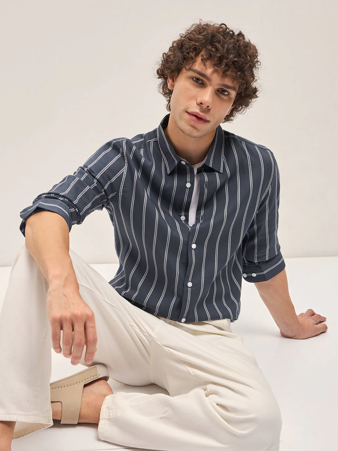 Men Grey Casual Shirt