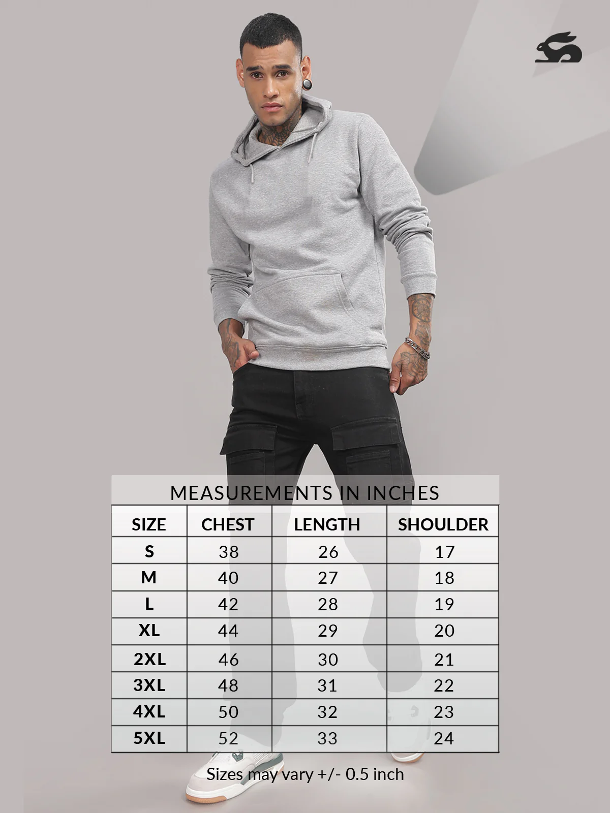 Men Grey Cotton Fleece Printed Hoodie - Image 6