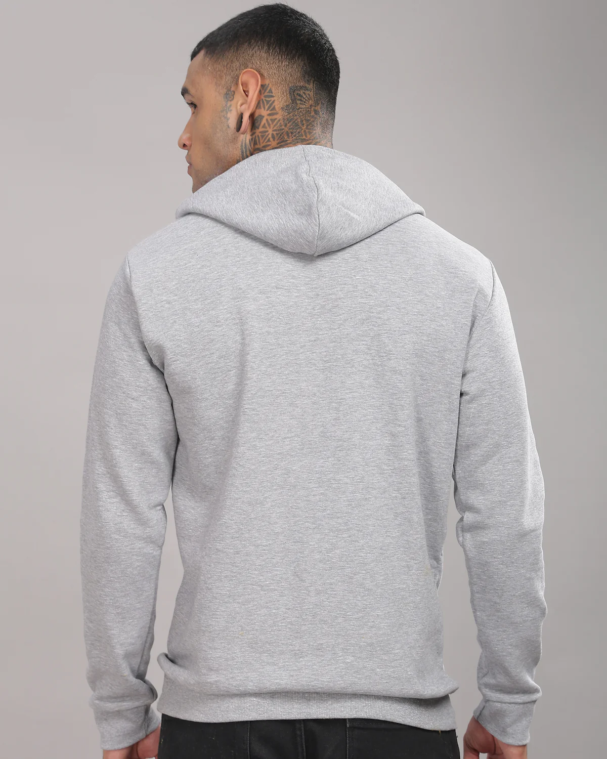 Men Grey Printed Hoodie - Image 4