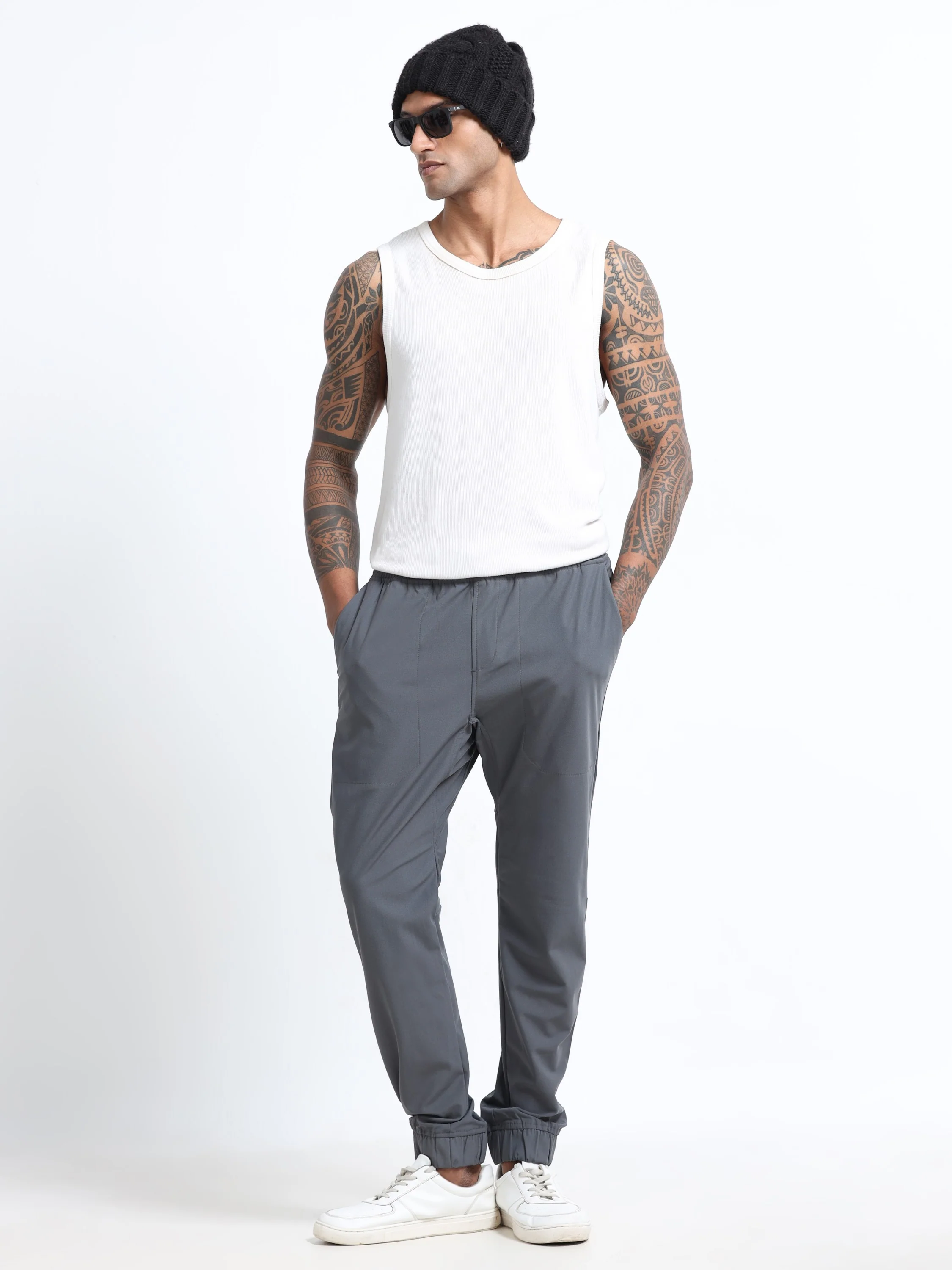 Men Grey Regular Fit Joggers