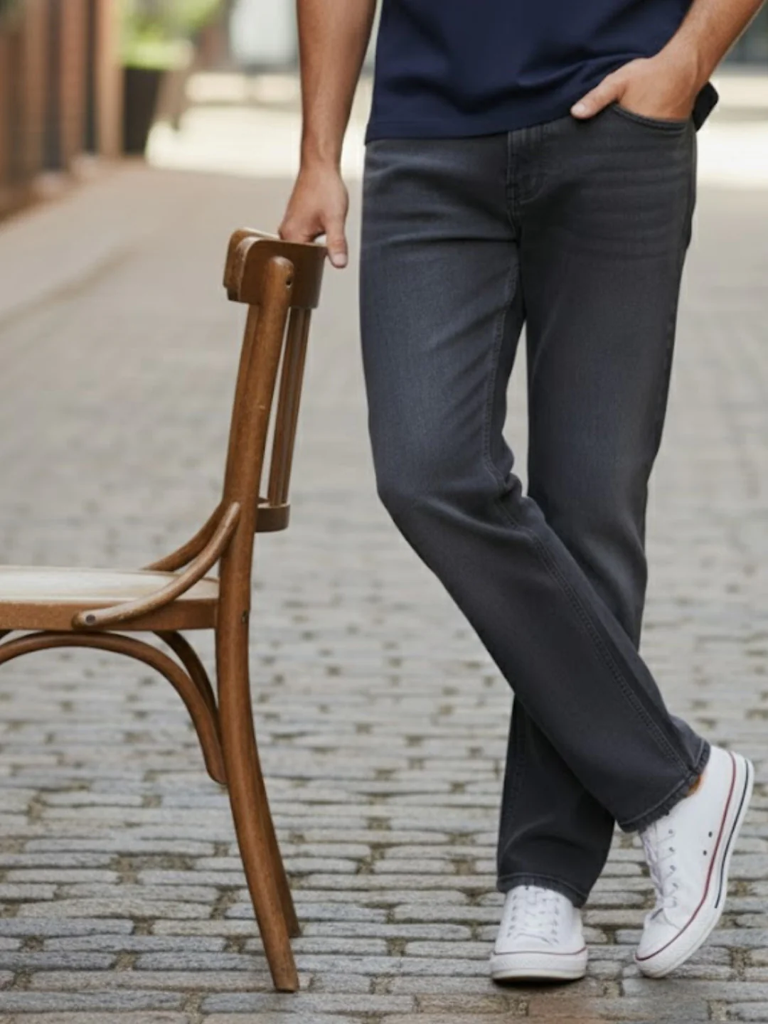 Men Grey Stretchable Jeans