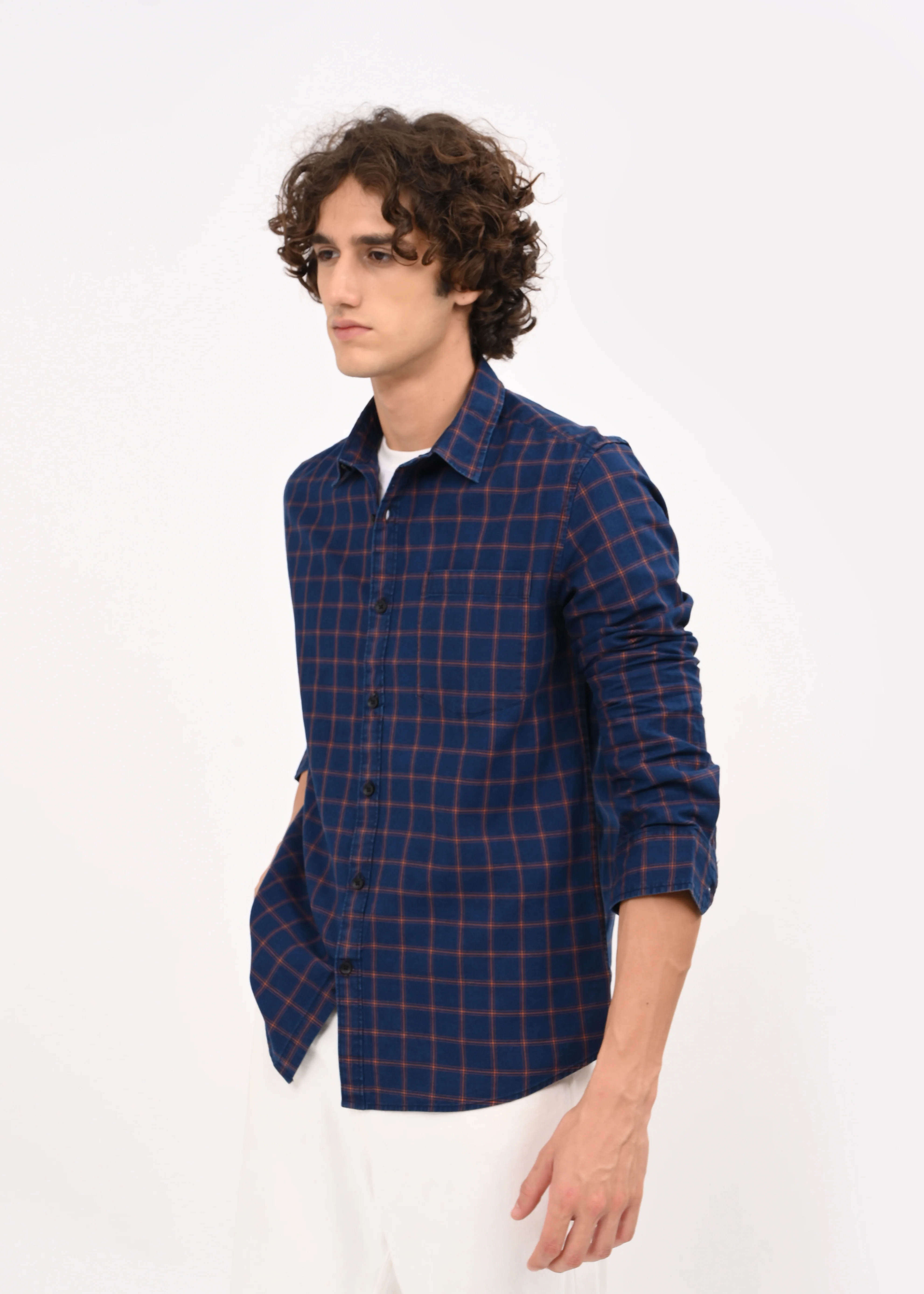 Men Navy Blue Shirt