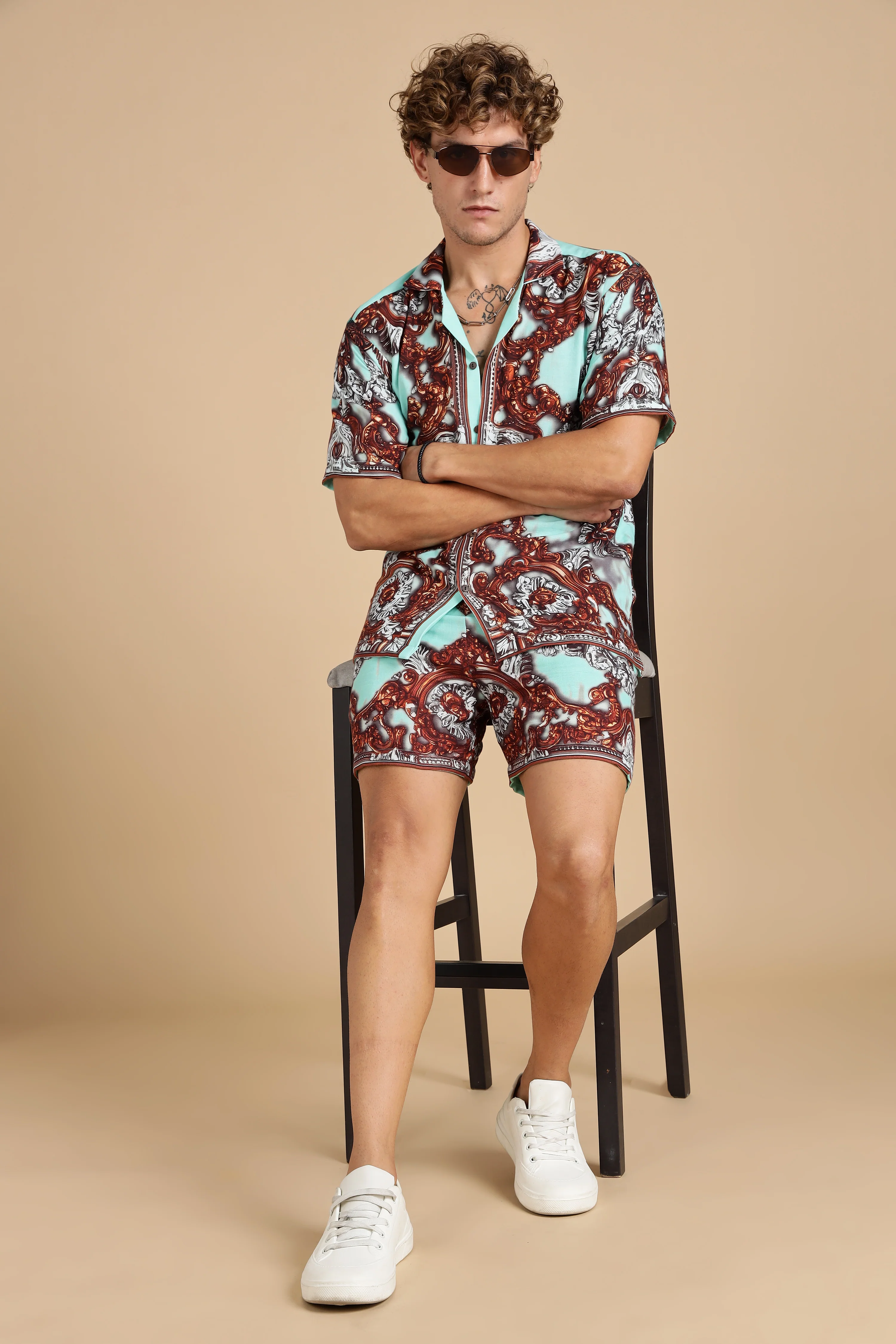 Men Jade Gauge Cotton Shorts - Image 2