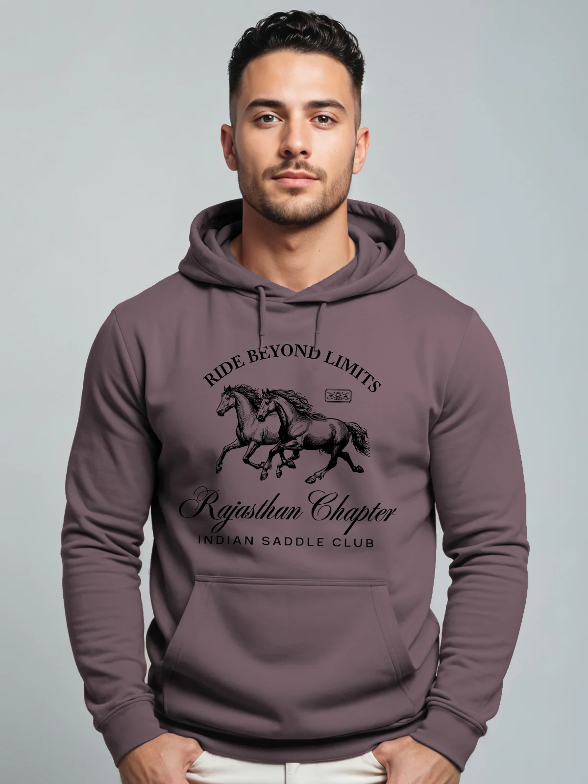 Men Lilac Printed Hoodie