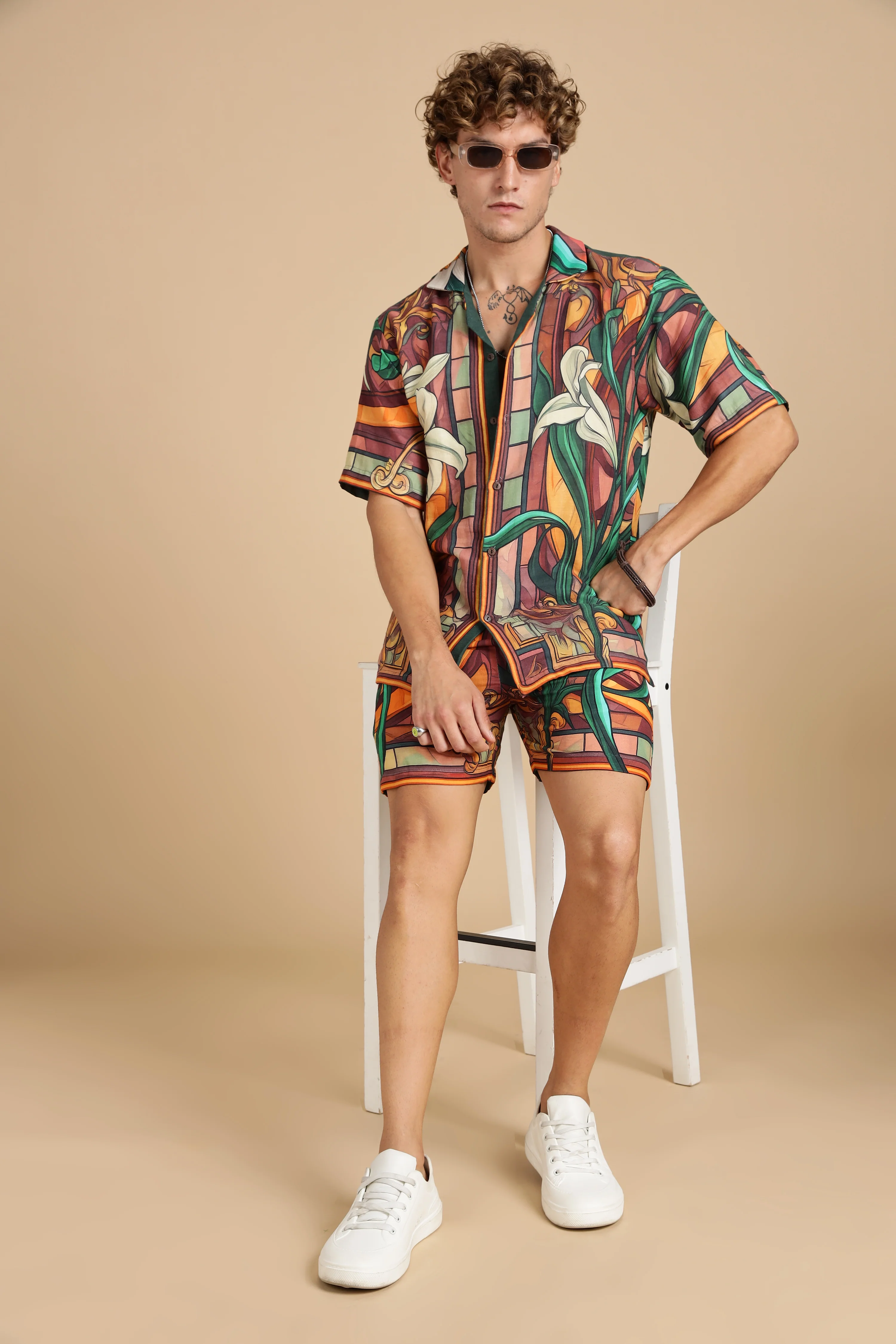 Men Liliare Gauge Cotton Coord Set - Image 4