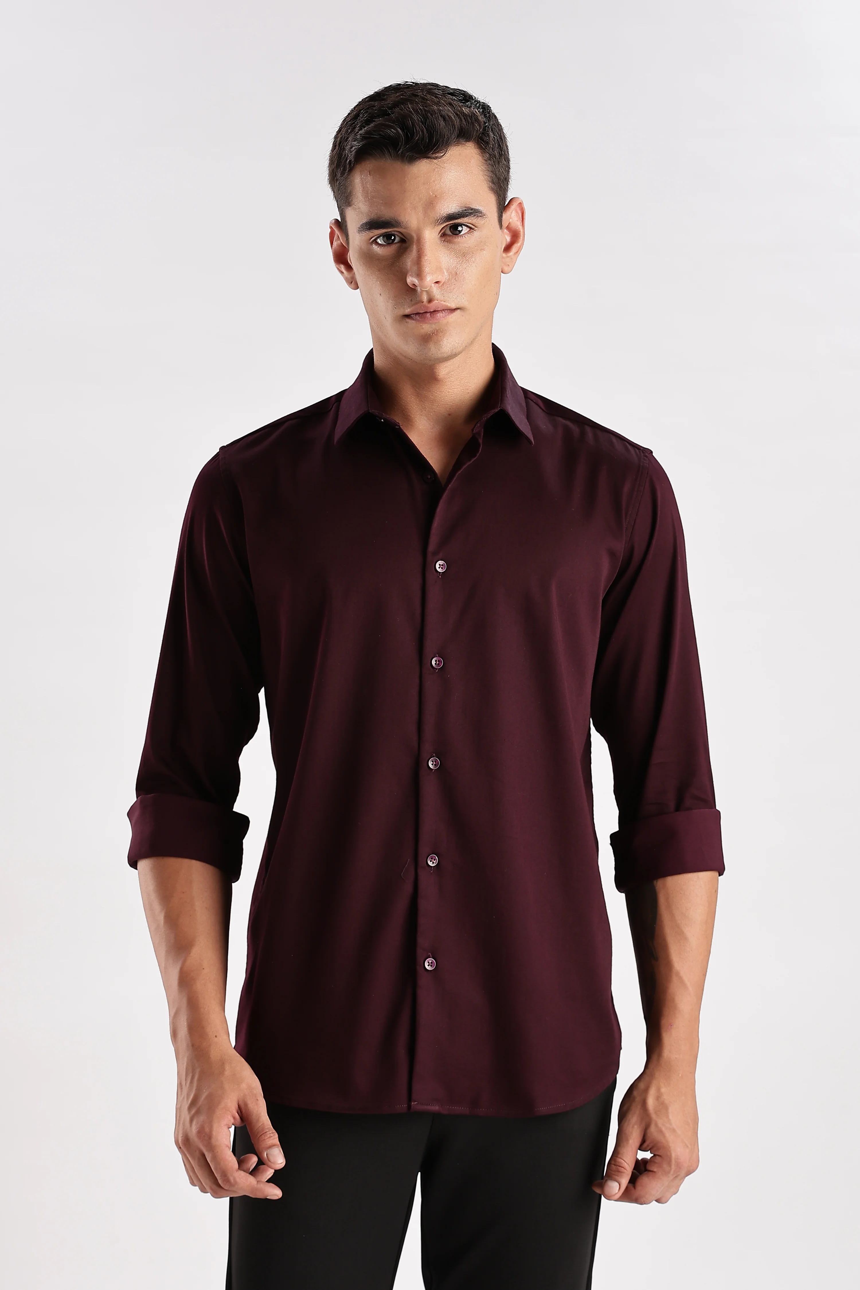 Men Maroon Casual Shirt
