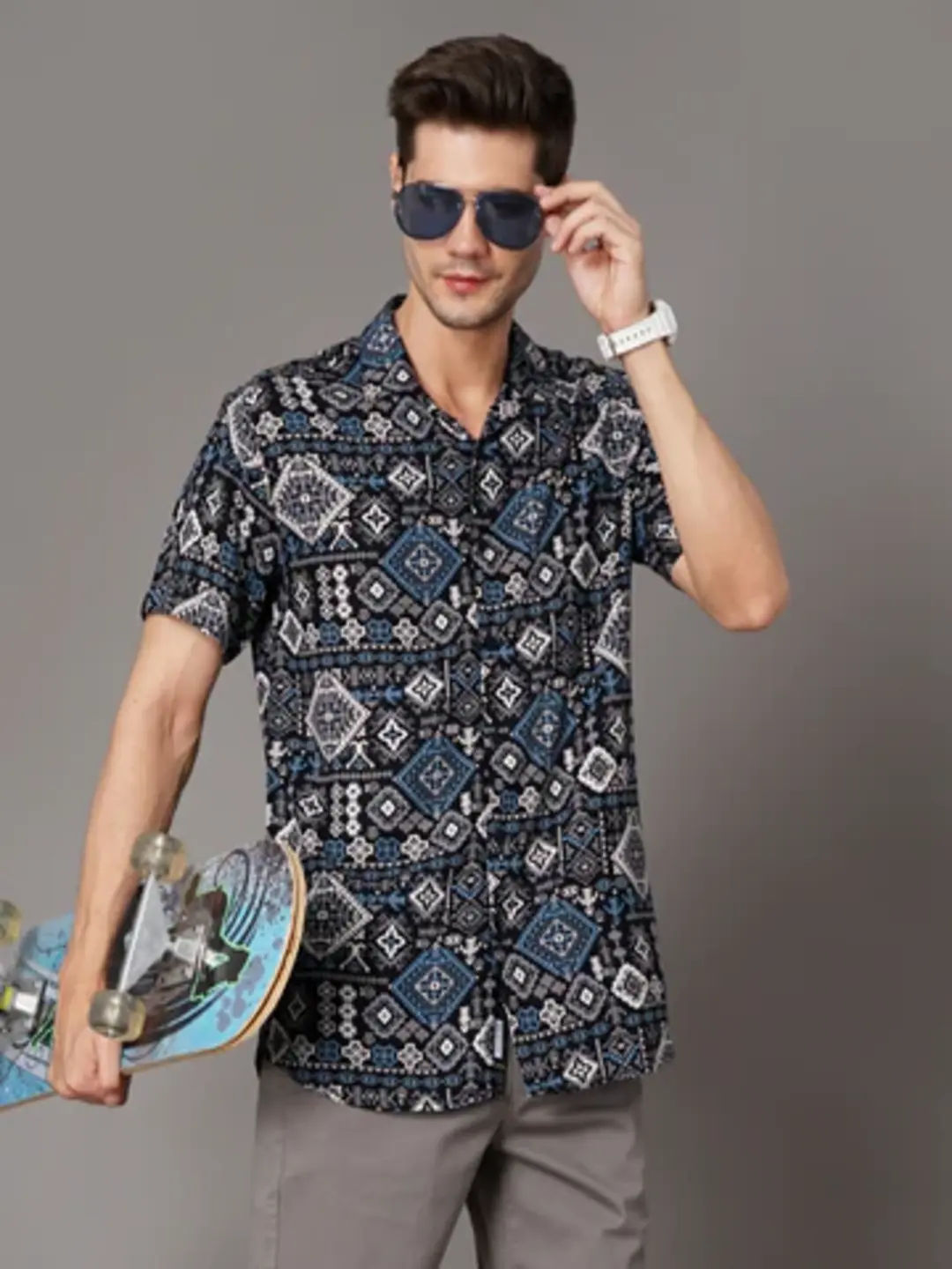 Men Mexica Black Shirt