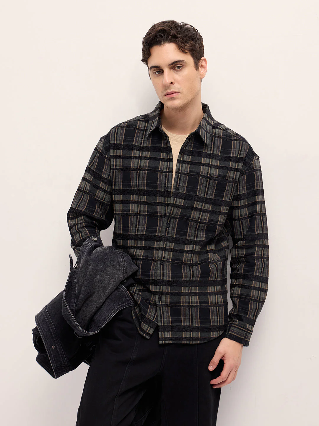 Men Multi-color Checked Relax Fit Overshirt