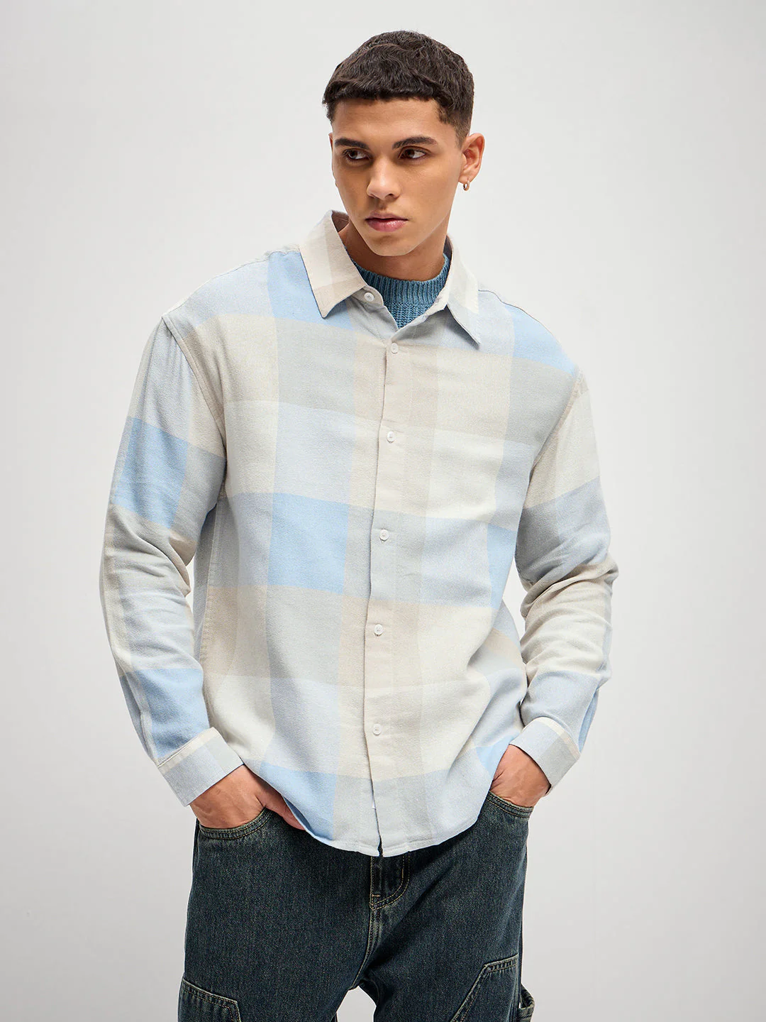 Men Multi-Color Checked Relax Fit OverShirt