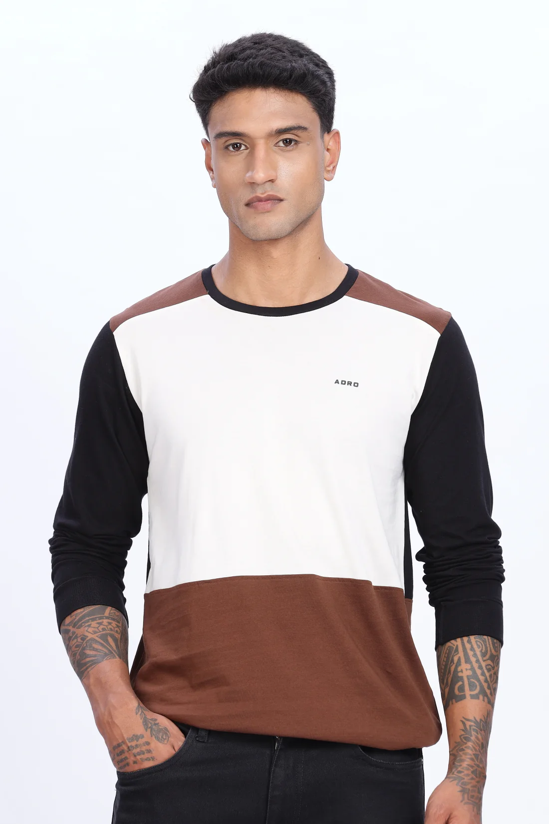 Men Multicolor Comfortable & Stylish Regular Fit Full Sleeve Round neck Tshirt